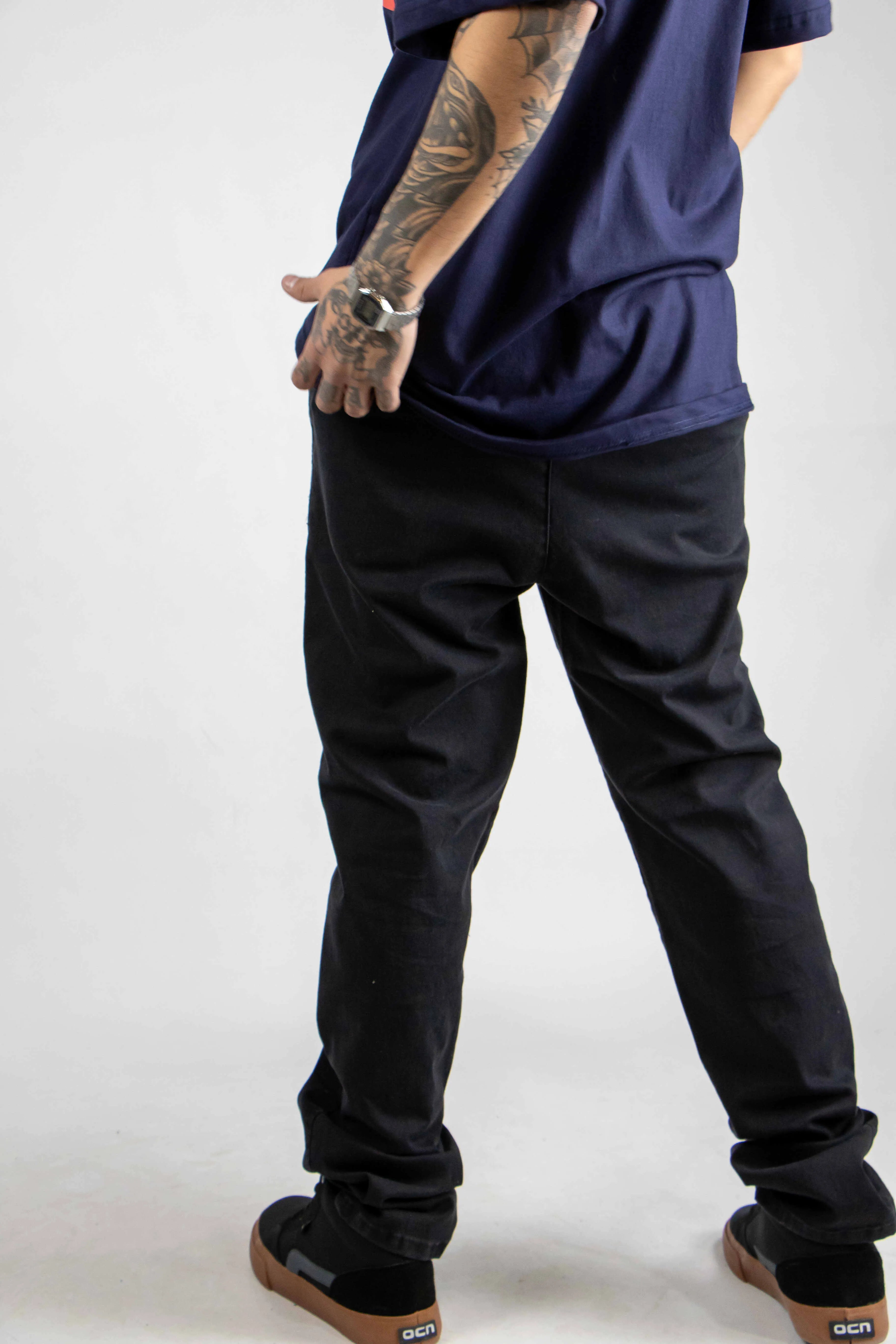Ocn H Men's Classic Black Chino Pants - Comfortable & Stylish for Casual Wear, Office & Outdoor Activities
