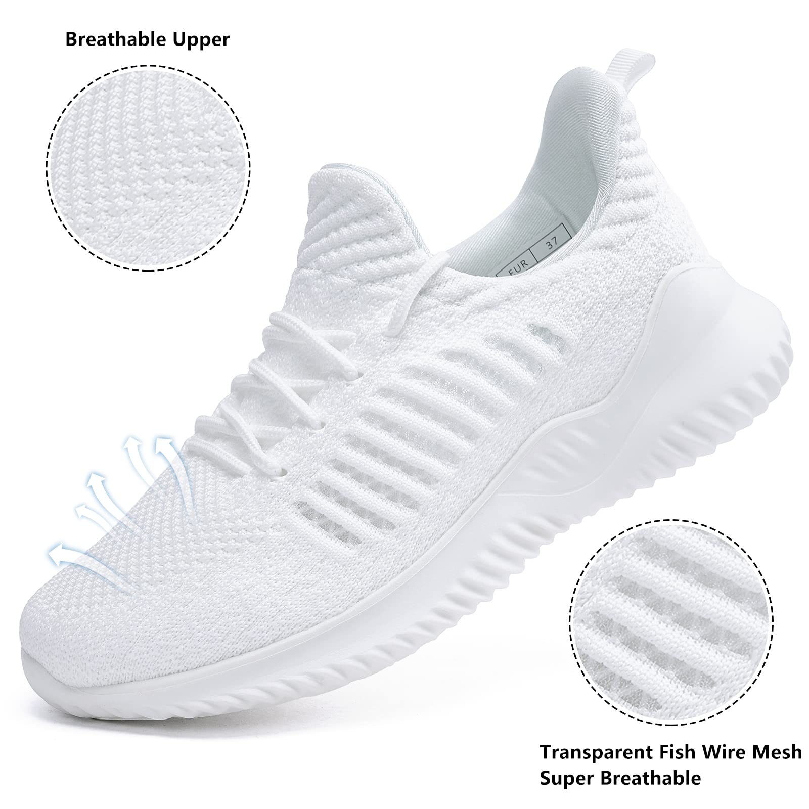 Akk Women's Slip-On Walking Shoes - Lightweight Memory Foam Running Sneakers for Tennis, Gym, Workout | Indoor & Outdoor Comfort for Walking, Jogging, Travel & Casual Wear