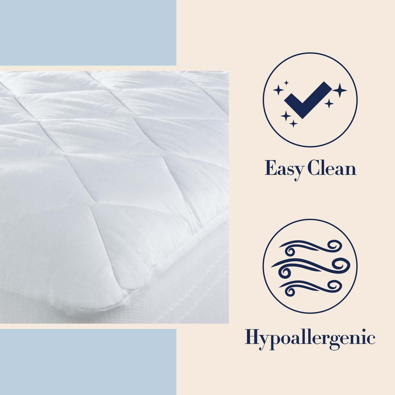 Premium Downlite Stearns & Foster 400 Thread Count King Size Cotton Sateen Mattress Pad - Cooling & Breathable Bed Topper for Luxury Comfort - Perfect for Master Bedrooms, Guest Rooms & Hotels