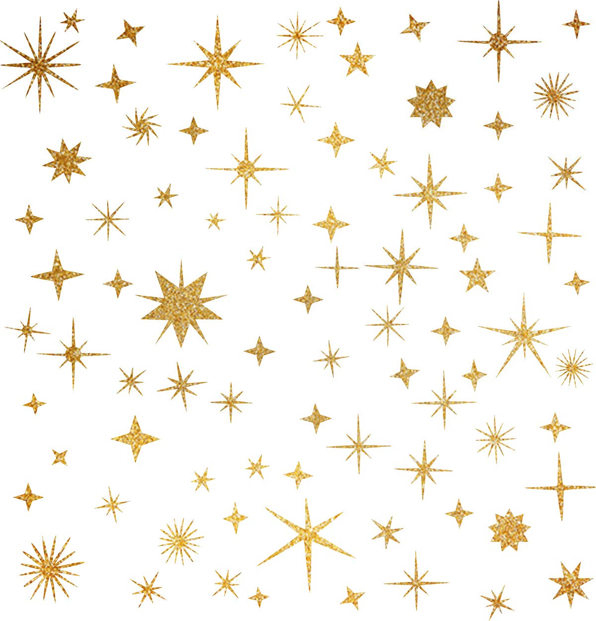 Sparkle Star Wall Decals - Nursery & Kids Room Decor - Removable Peel & Stick for Baby Room