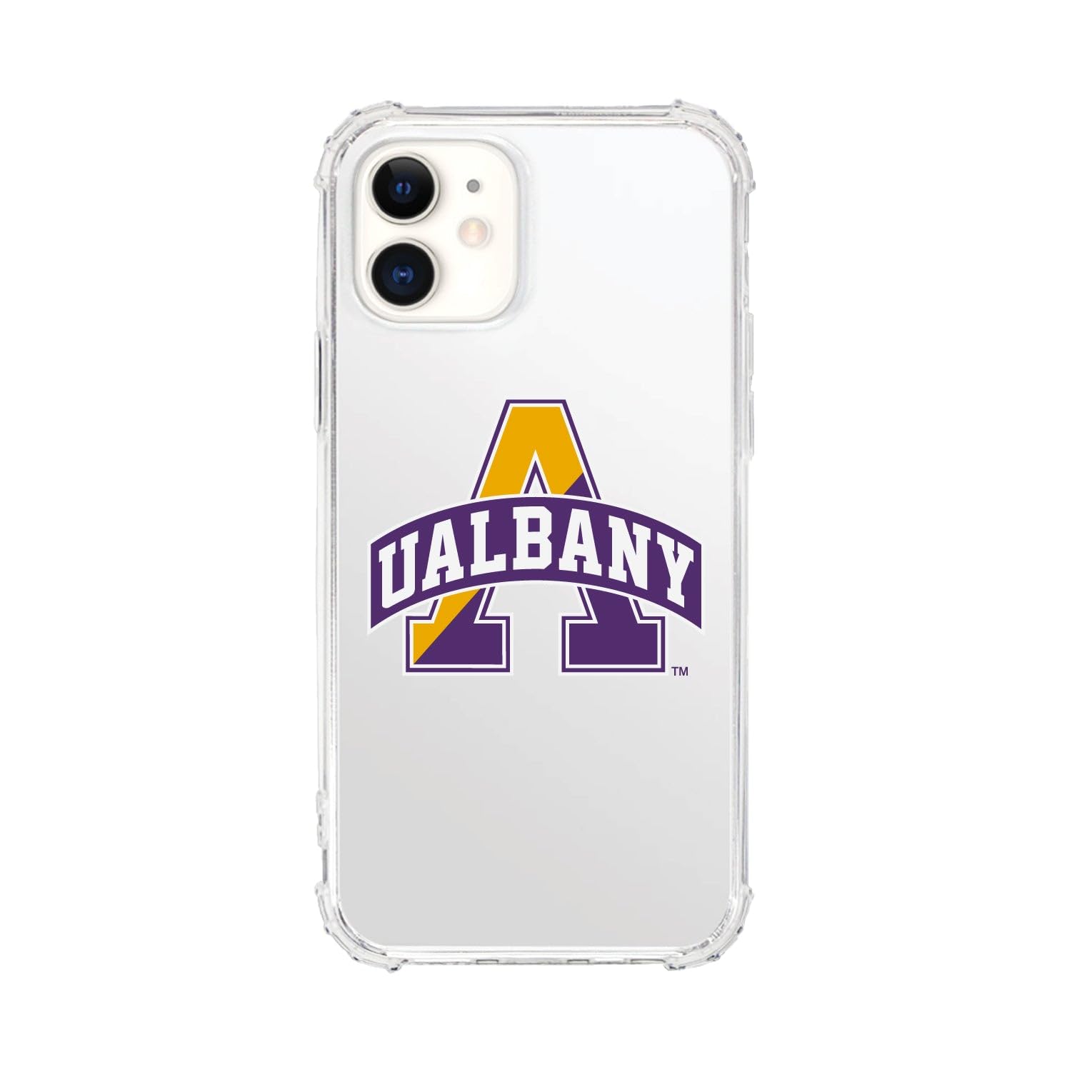 OTM Essentials Rugged Phone Case for iPhone 13 Pro Max - Shockproof Protective Cover with Reinforced Edges | Classic White Design | Perfect for University at Albany Students & Outdoor Activities