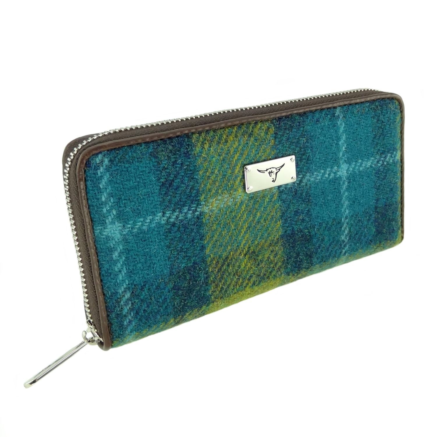 Harris Tweed Long Zip Wallet for Men & Women - 22 Stylish Colors | RFID Blocking Leather Card Holder for Travel, Business & Everyday Use