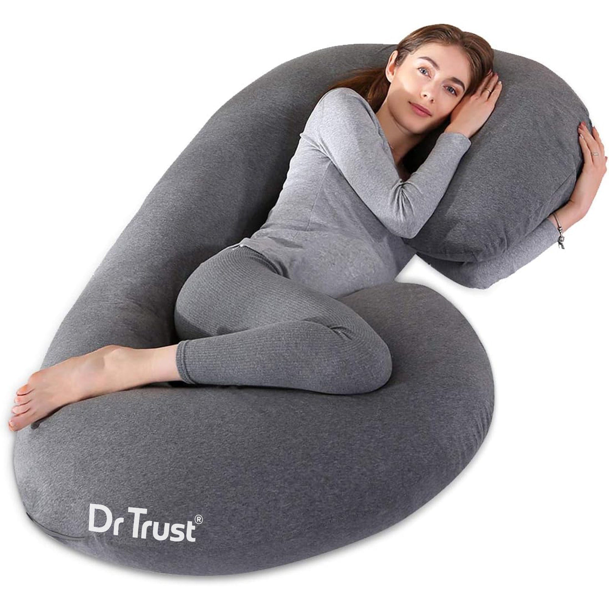 Dr Trust C-Shaped Full Body Pillow - Premium Maternity & Pregnancy Support Pillow for Side Sleepers, Back Pain Relief & Comfortable Sleeping - Perfect for Pregnancy, Nursing & Relaxation at Home