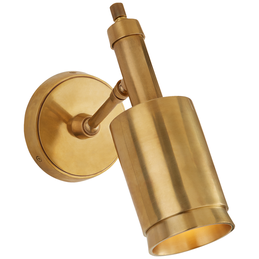 Archer Small Articulating Wall Light in Antique Brass - Adjustable Swing Arm Sconce for Bedroom, Hallway & Outdoor Porch Lighting