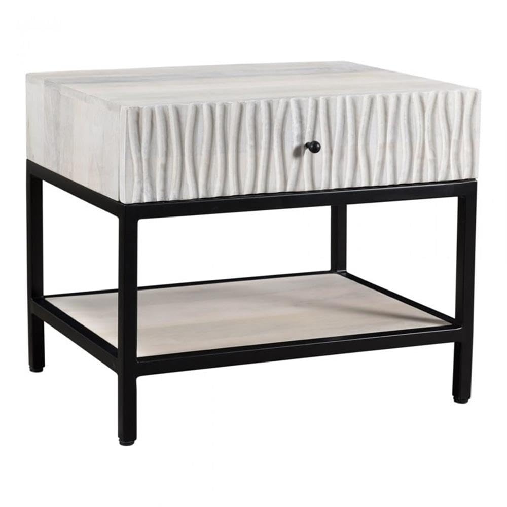 Moe's Home Collection Modern Nightstand with Drawer - Stylish Bedside Table for Bedroom, Living Room, or Guest Room - Perfect for Storage and Decor