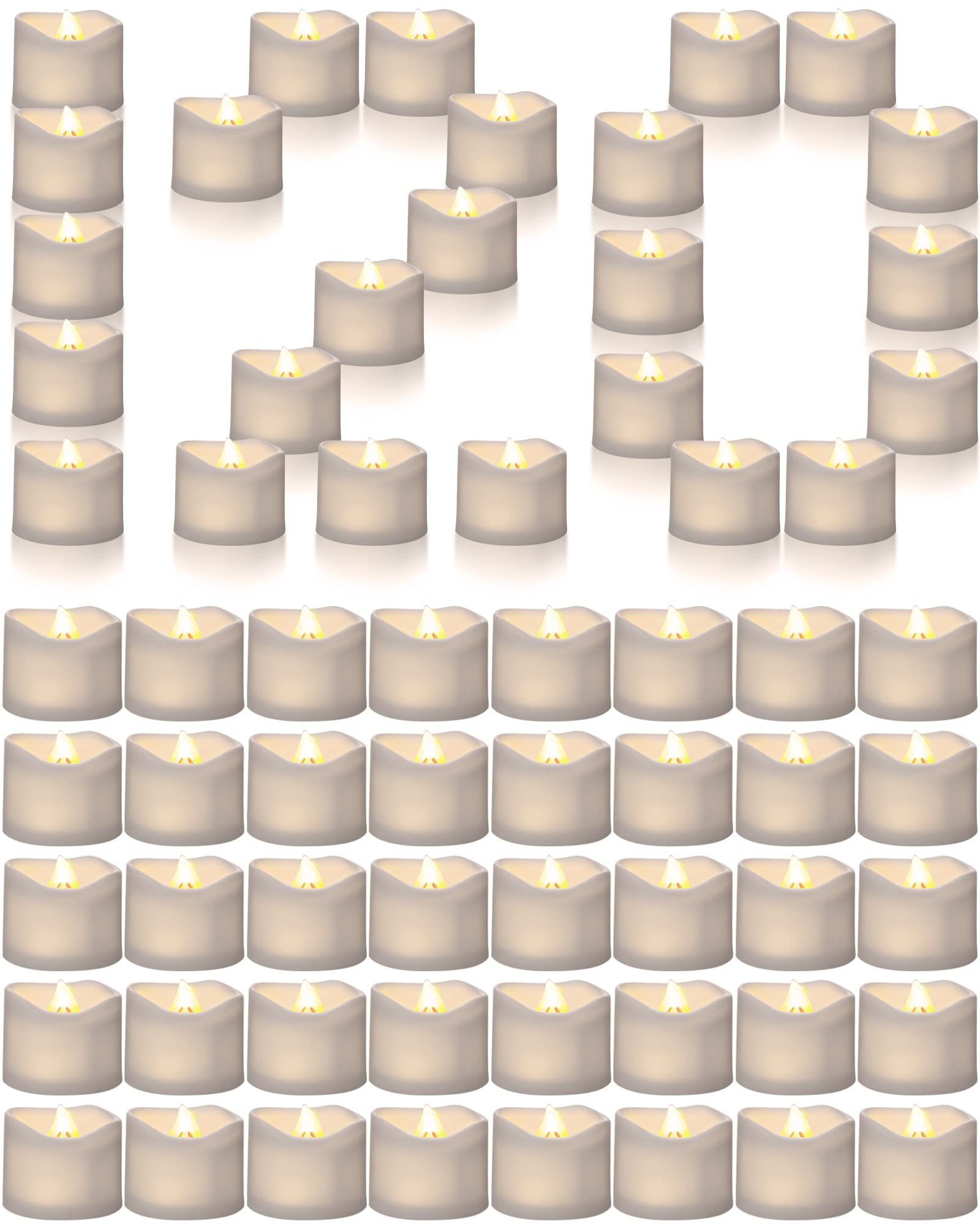 Hortsun 120 Flameless LED Tea Lights - Warm White for Romantic Decor & Festivals