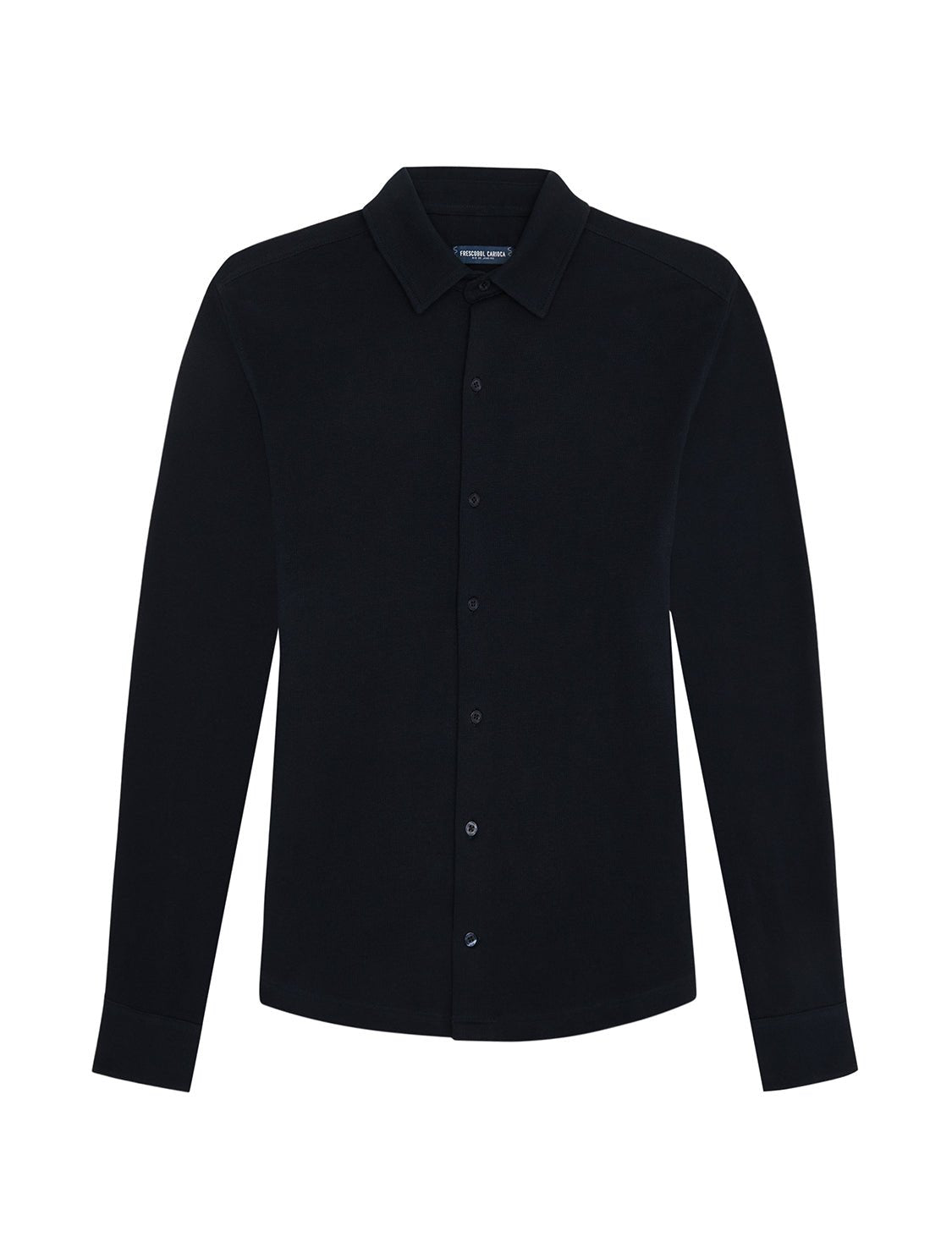 FRESCOBOL CARIOCA Marcio Cotton Pique Shirt for Men - Navy Blue Casual Beachwear, Perfect for Summer Outings & Vacation Style