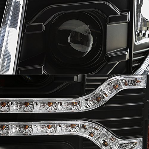 AKKON Dual LED DRL Black Housing Projector Headlights for Chevy Silverado Pickup Truck - Upgrade Your Night Driving & Off-Road Adventure Lighting