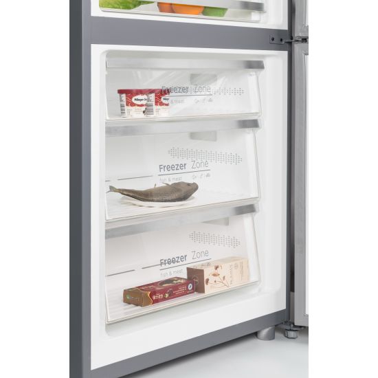 CHiQ 396L Bottom Mount Refrigerator - Stainless Steel CBM394NSS6E - Energy Efficient French Door Fridge for Modern Kitchen & Family Use