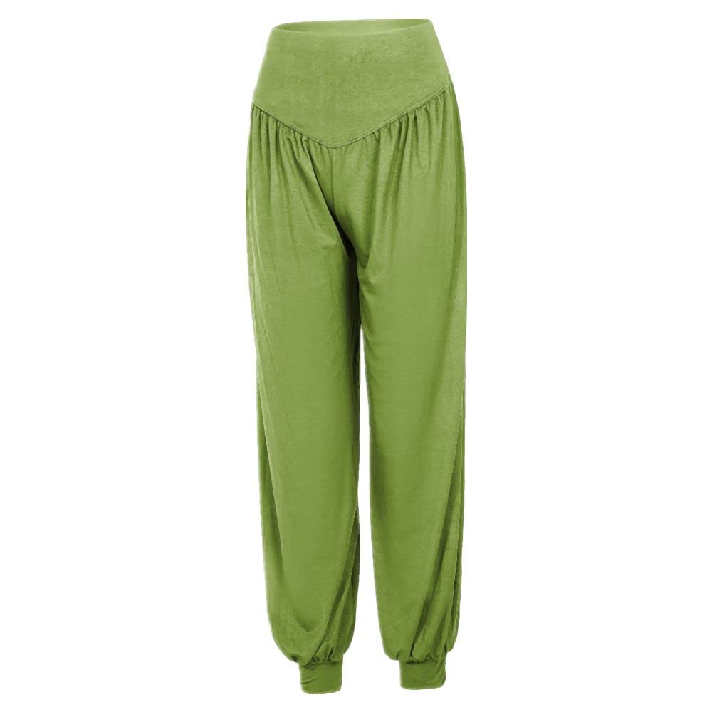 Women's Casual Baggy Harem Pants - High Waist Loose Fit Lantern Trousers for Yoga, Lounge & Travel | Comfortable Elastic Waist Pants for Women