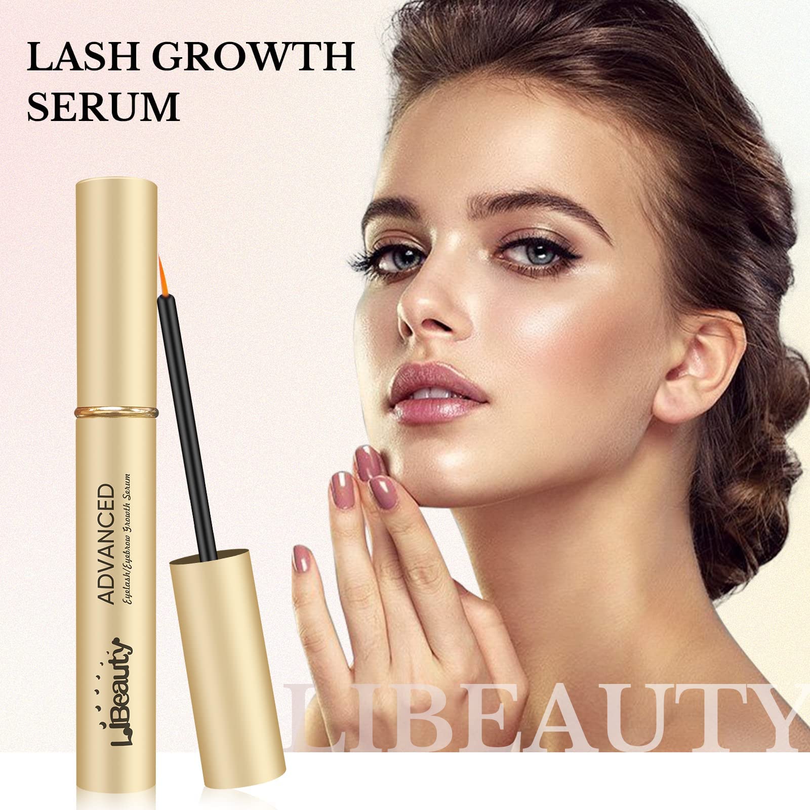 Libeauty Eyelash Growth Serum - 2ml Lash & Brow Enhancing Serum for Longer, Thicker, Fuller & Stronger Lashes - Natural & Safe Formula for Daily Use - Perfect for Nighttime & Makeup Prep