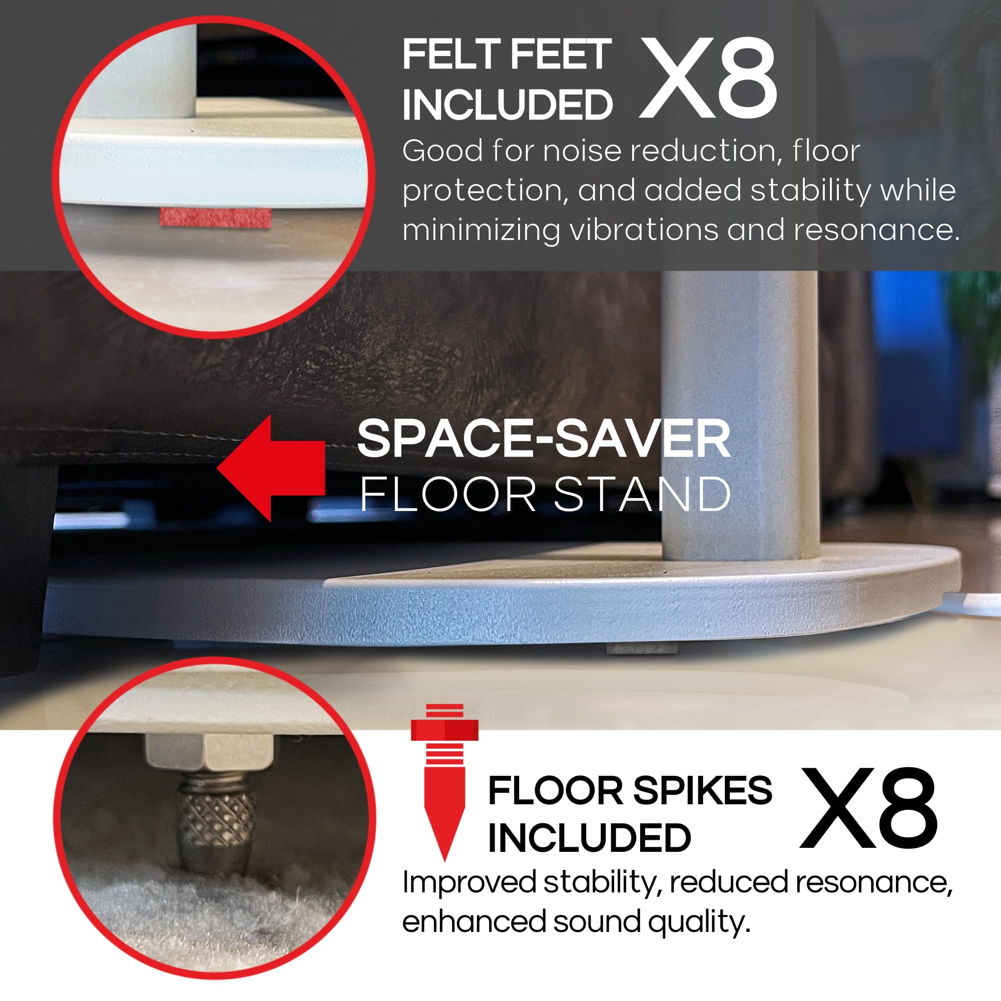 Sonos ERA 100 Floor Stand Twin Pack (2pcs) - Premium Speaker Stands Compatible with Sonos One & Play 1 - White UK Designed Accessories - Perfect for Living Room, Bedroom & Home Theater Setup