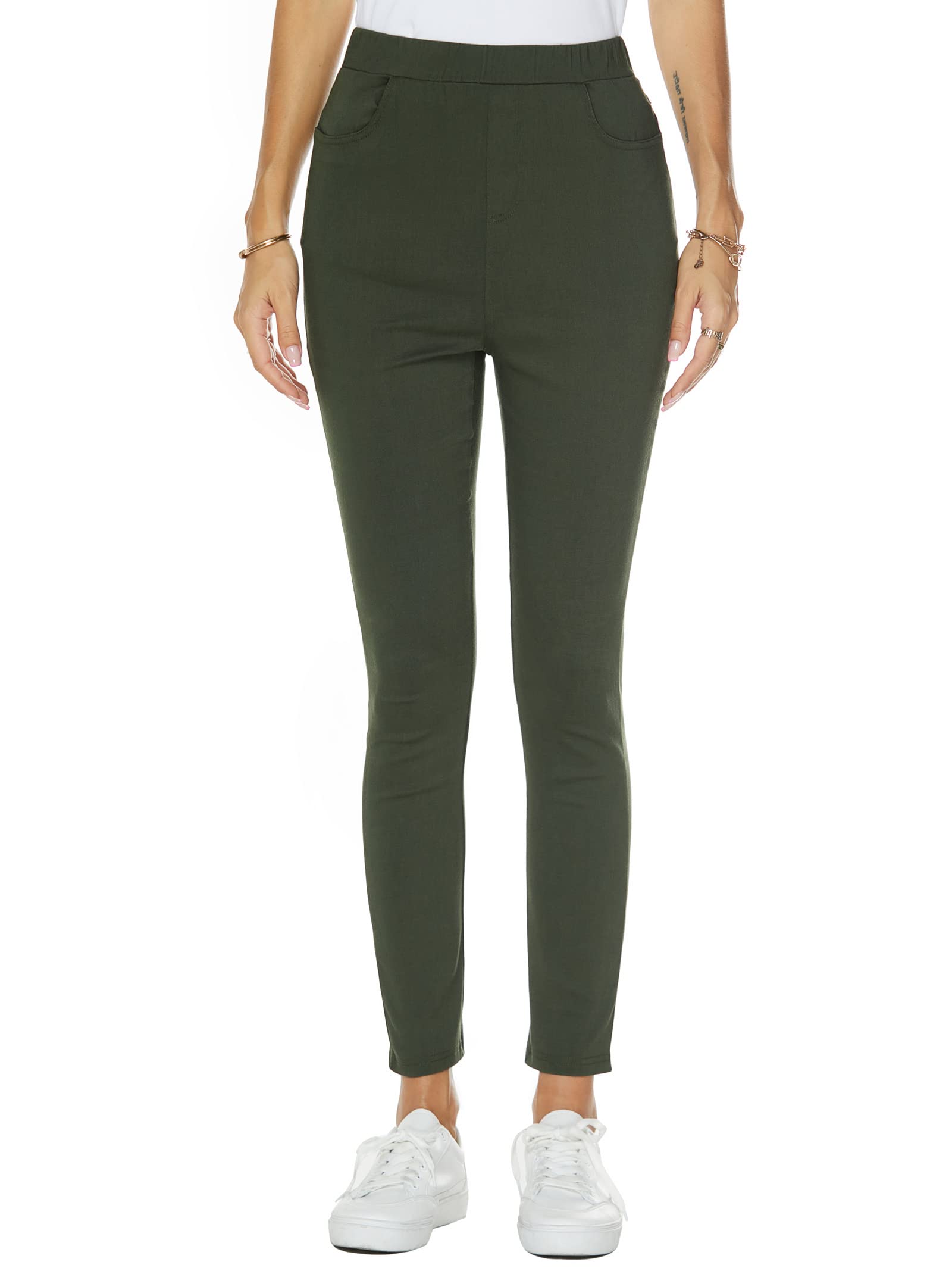 Famulily Women's Stretch Skinny Dress Pants with Tummy Control - Pull On Work Leggings for Business Casual [Sizes S-2XL] | Perfect for Office, Meetings & Professional Outfits