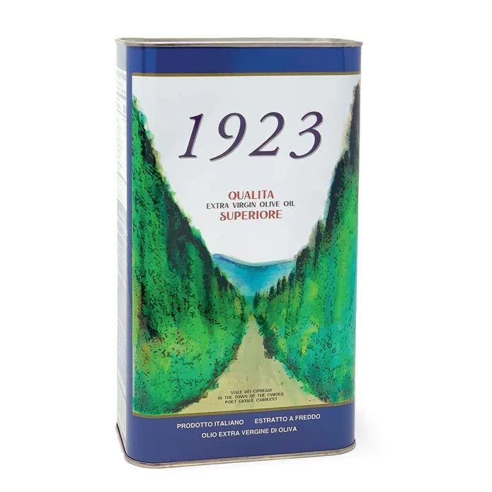 Premium 1923 Extra Virgin Olive Oil from Tuscany - 101 Fl Oz (3L) - Cold Pressed, Unfiltered, Rich Flavor - Perfect for Salads, Cooking & Gourmet Dipping