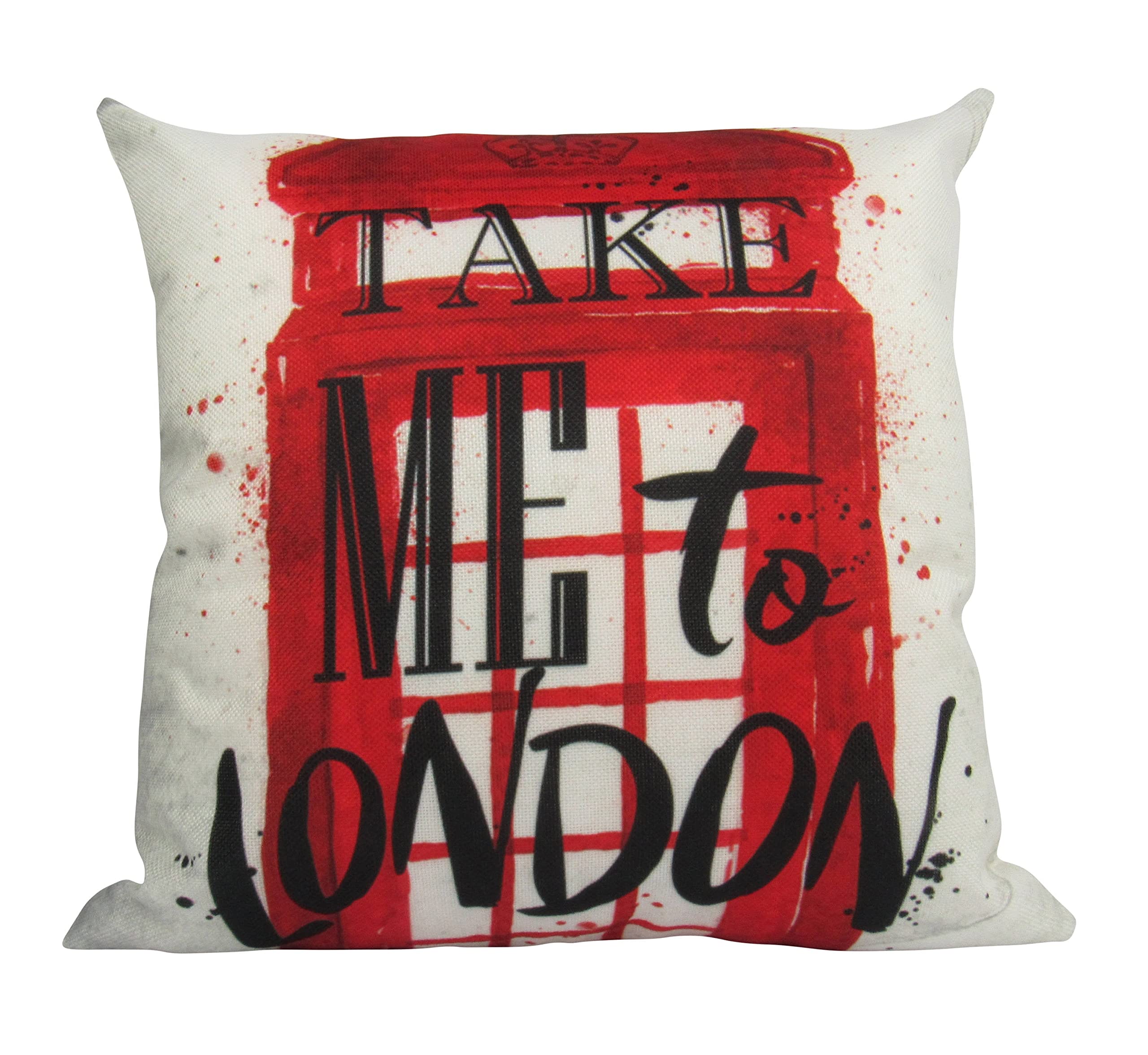 London Phone Booth Throw Pillow Cover - British Themed Home Decor Gift for Travel Lovers & Anglophiles - Perfect for Sofa, Bedroom & Travel Memorabilia Collections