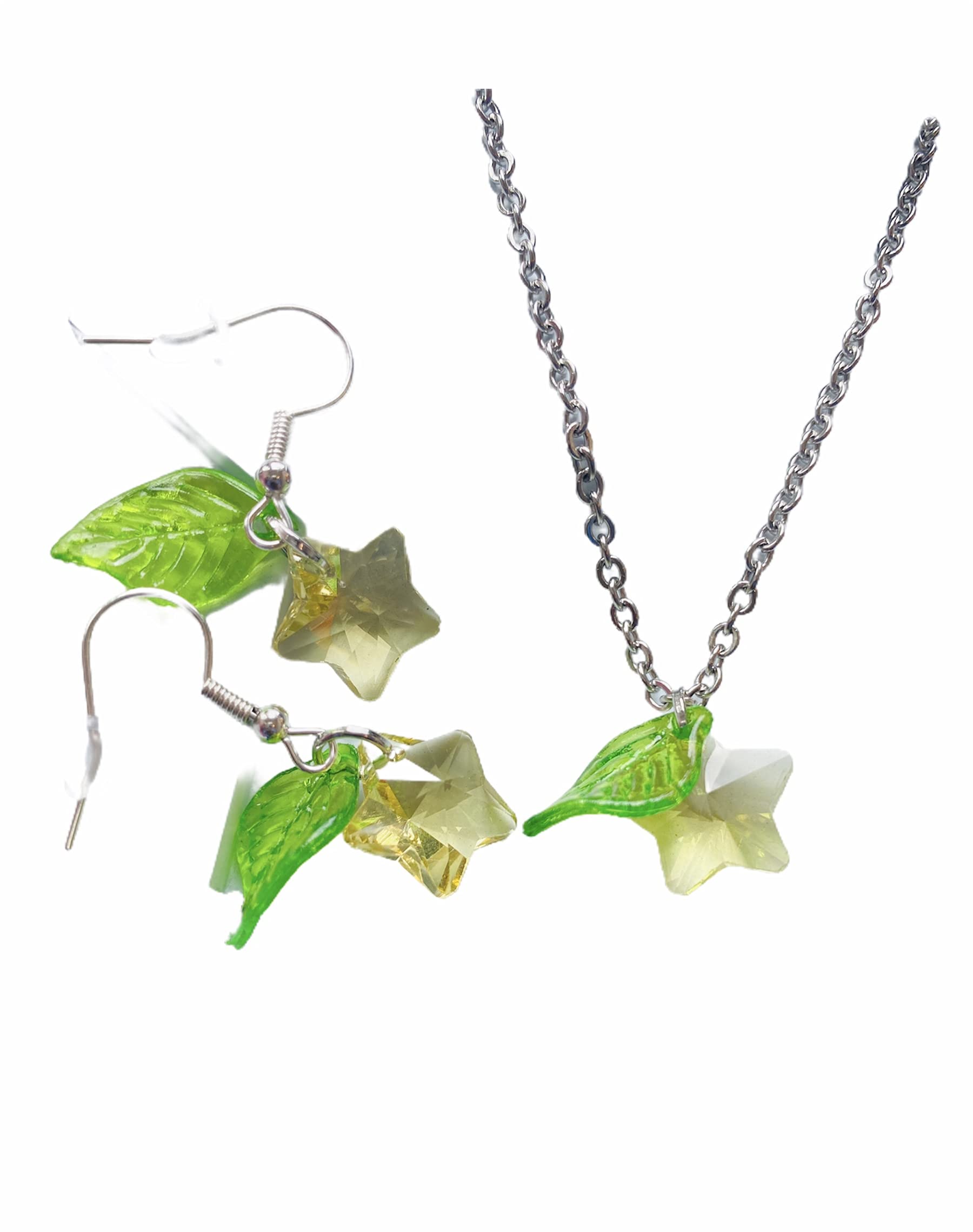 Paopu Fruit Jewelry Set - Anime Inspired Earrings & Necklace for Cosplay, Kingdom Hearts Gift, Kawaii Accessories | Perfect for Conventions, Themed Parties, and Anime Lovers