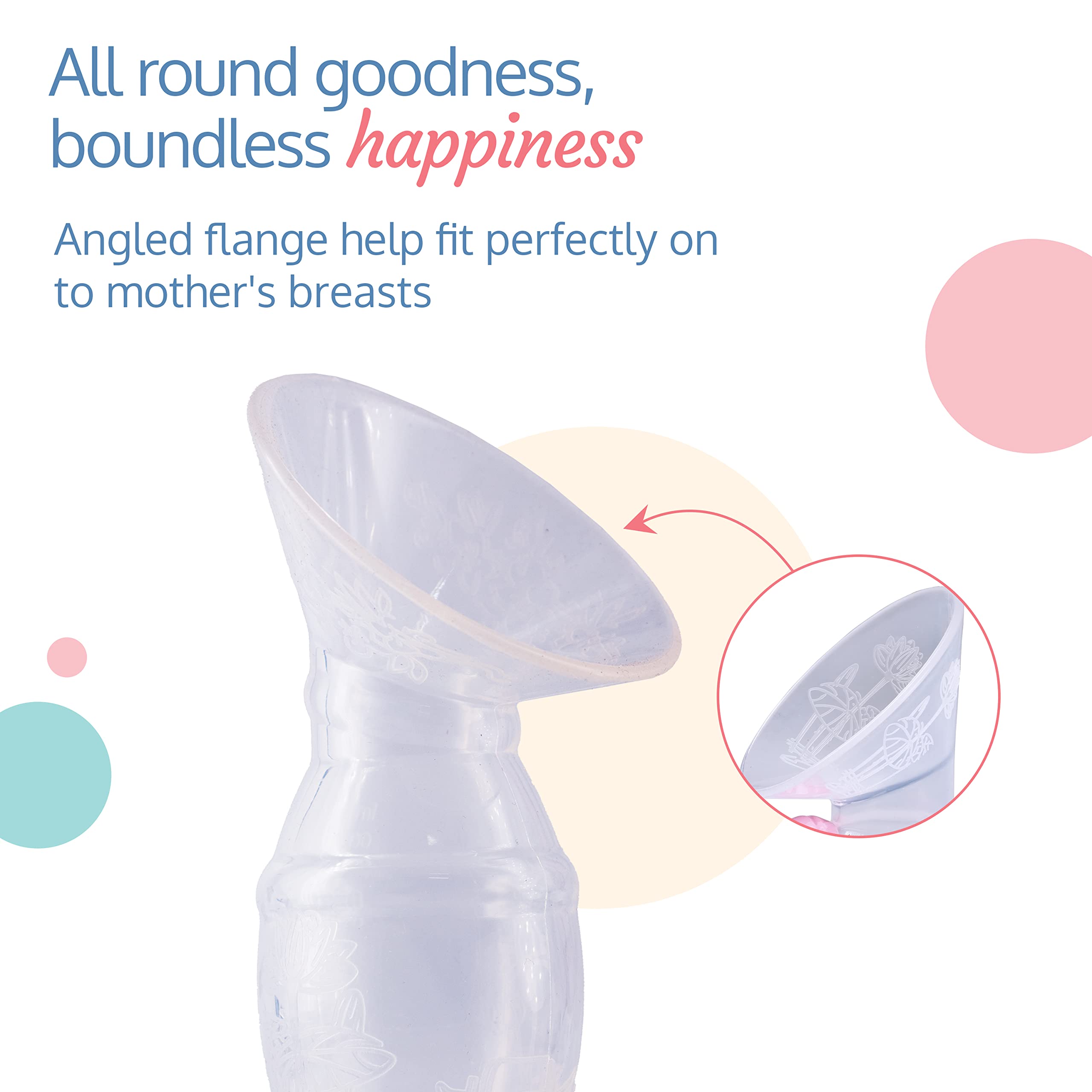 LuvLap 100ml Silicone Breast Milk Saver Pump - Hands-Free Milk Collector for Nursing Moms, Comfortable & Reusable for Breastfeeding at Home or Work