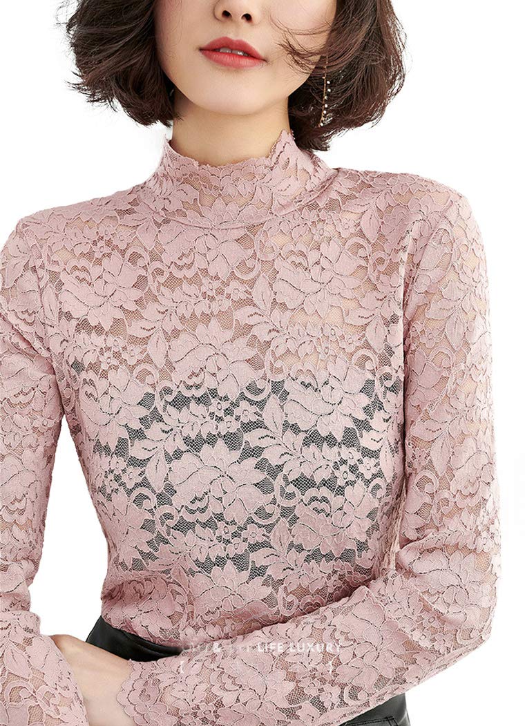 Floral Lace Long Sleeve Top with Camisole - Women's Plus Size Summer Blouse with Eyelash Trim for Casual & Dressy Outfits | Perfect for Date Nights, Office Wear & Special Occasions