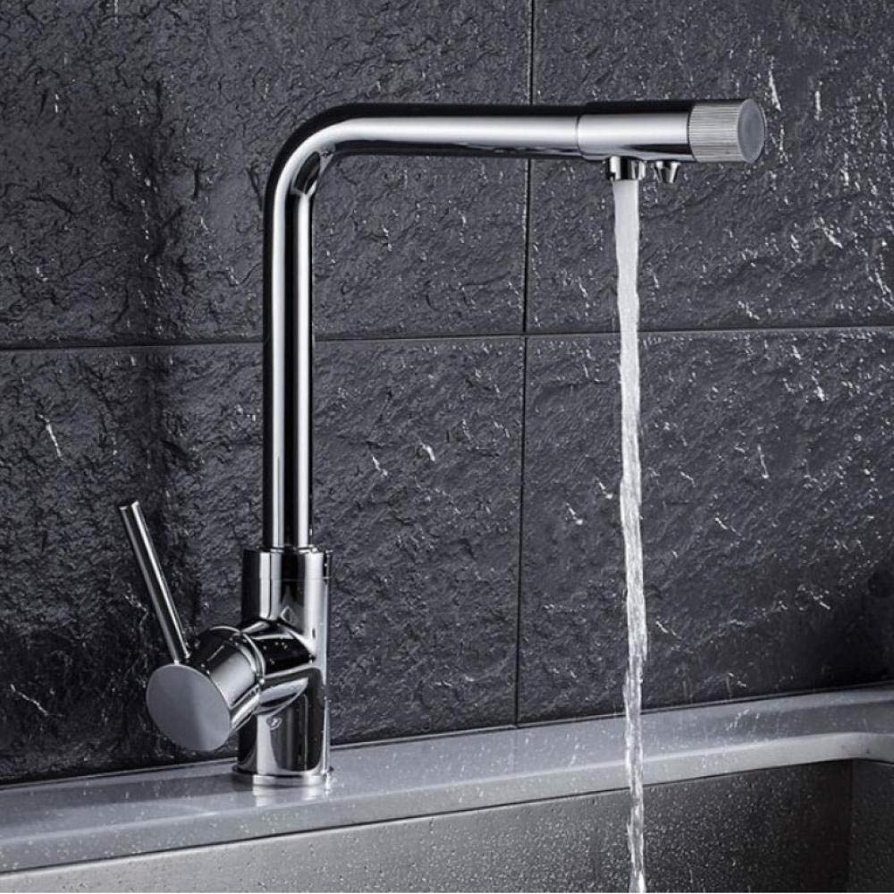 3-Way Chrome Deck Mounted Drinking Water Filter Faucet - Single Hole Purifier Mixer Valve for Kitchen Sink - Perfect for Clean Drinking Water & Cooking