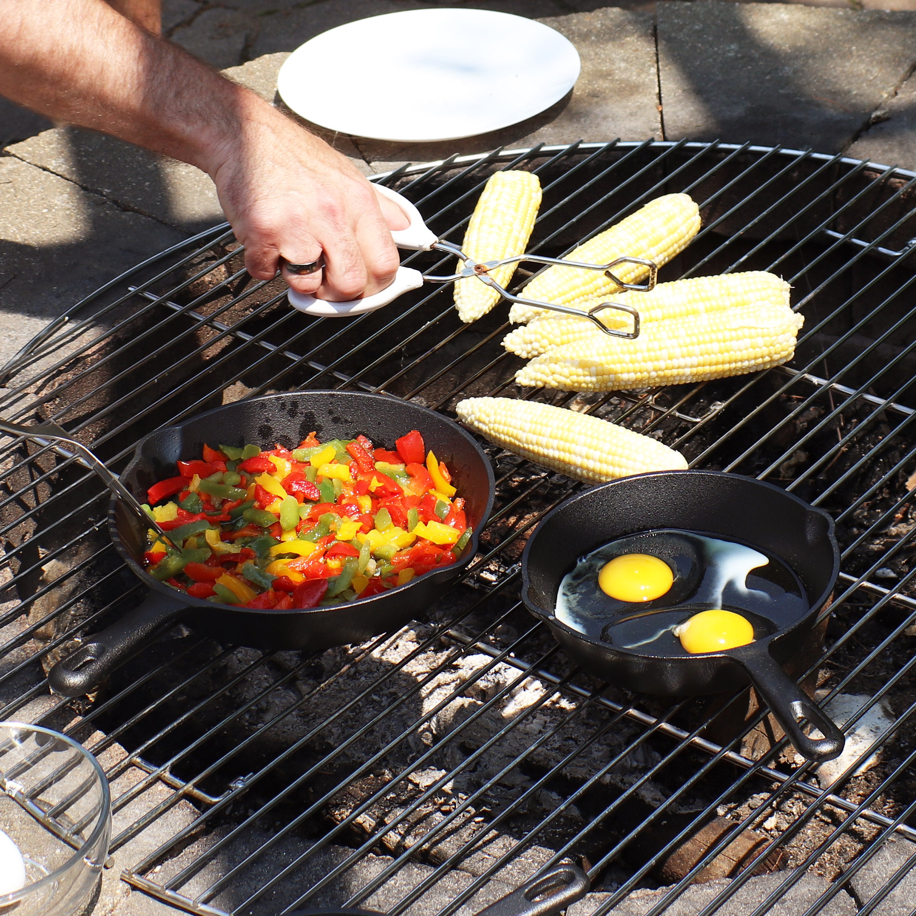 Premium Pre-Seasoned 3-Piece Cast Iron Skillet Set - 8
