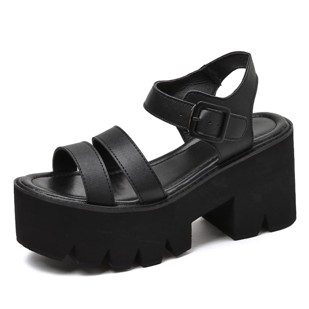 Women's Chunky High Heel Platform Sandals - Open Toe Ankle Strap Buckle Shoes for Summer, Weddings & Parties | Comfortable & Stylish Women's Fashion Footwear