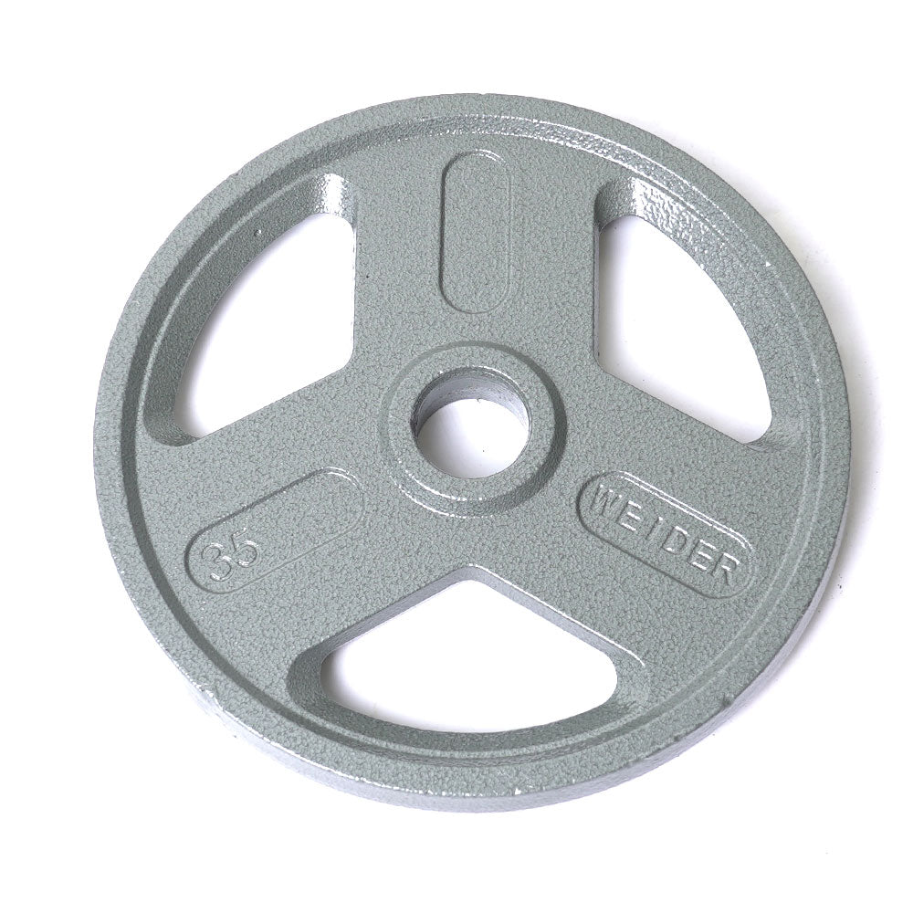 Weider 35LB Hammertone Olympic Weight Plate - Durable Gray Cast Iron Weight Plate for Strength Training & Home Gym Workouts - Perfect for CrossFit, Powerlifting & Bodybuilding