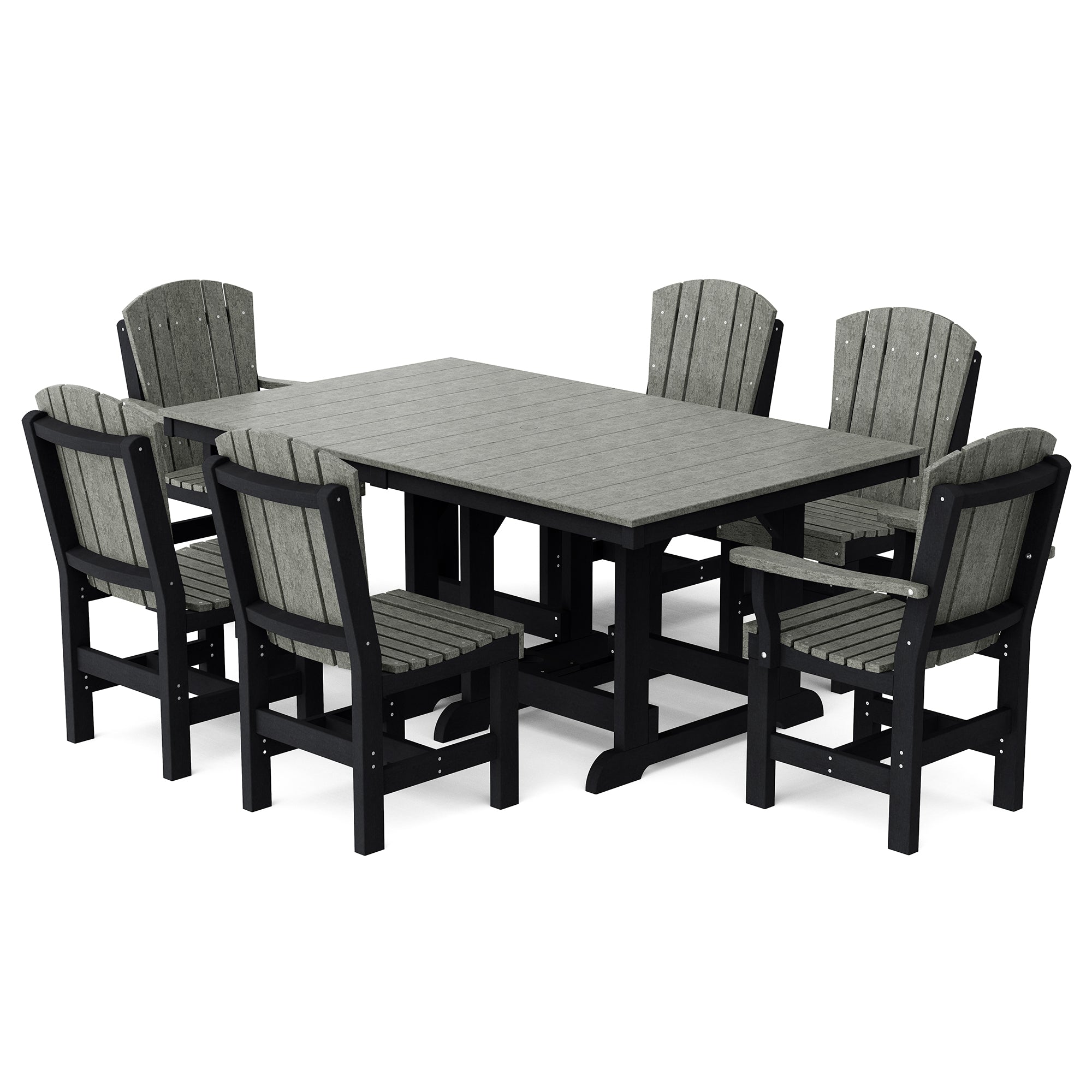 Heritage 7-Piece 44x72 Inch Dining Table Set with Chairs - Perfect for Family Gatherings, Dinner Parties & Outdoor Entertaining