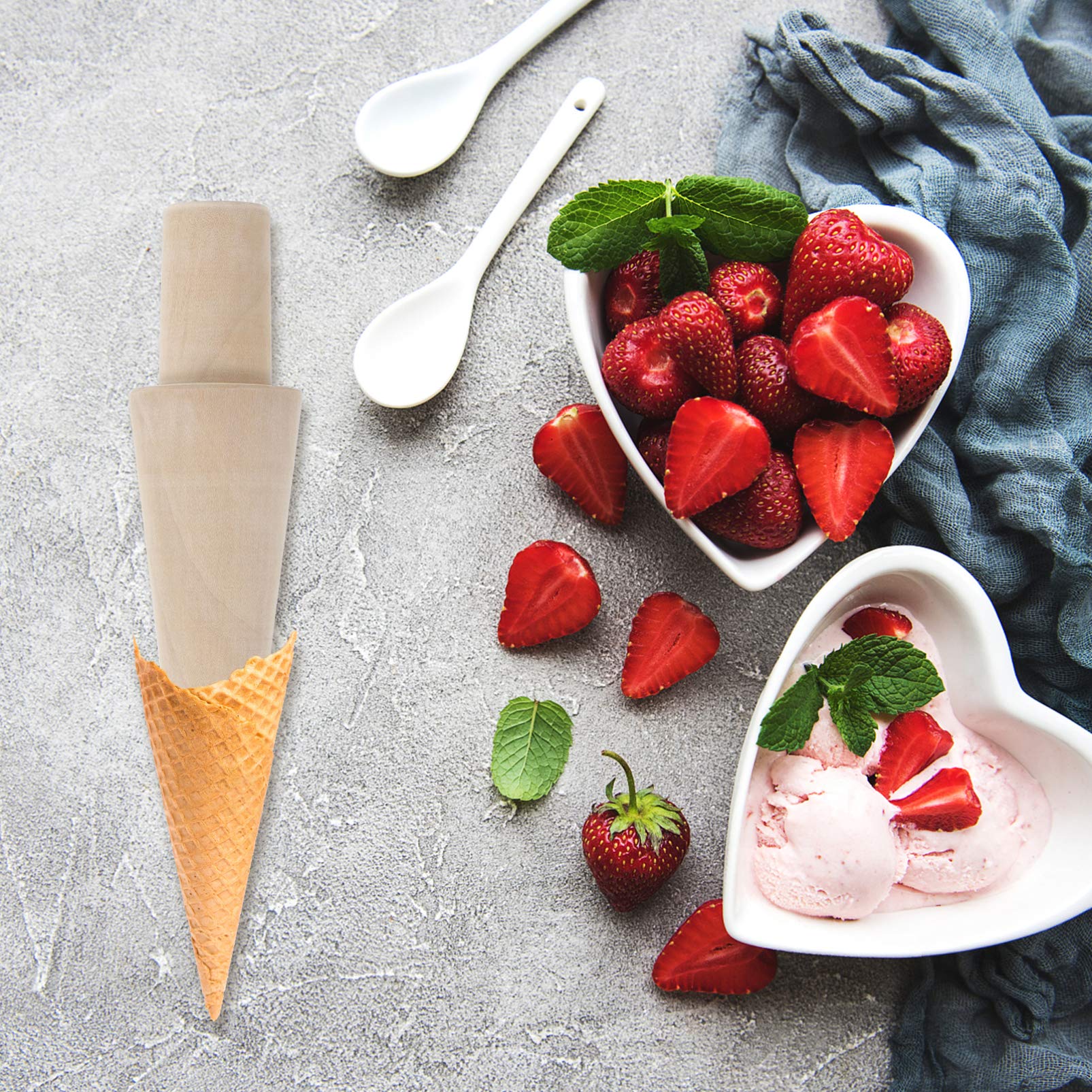 DOITOOL 2-Pack Ice Cream Cone Molds - Ergonomic DIY Kitchen Tool for Homemade Waffle Cones, Baking & Dessert Making - Perfect for Parties, Ice Cream Shops & Home Cooking