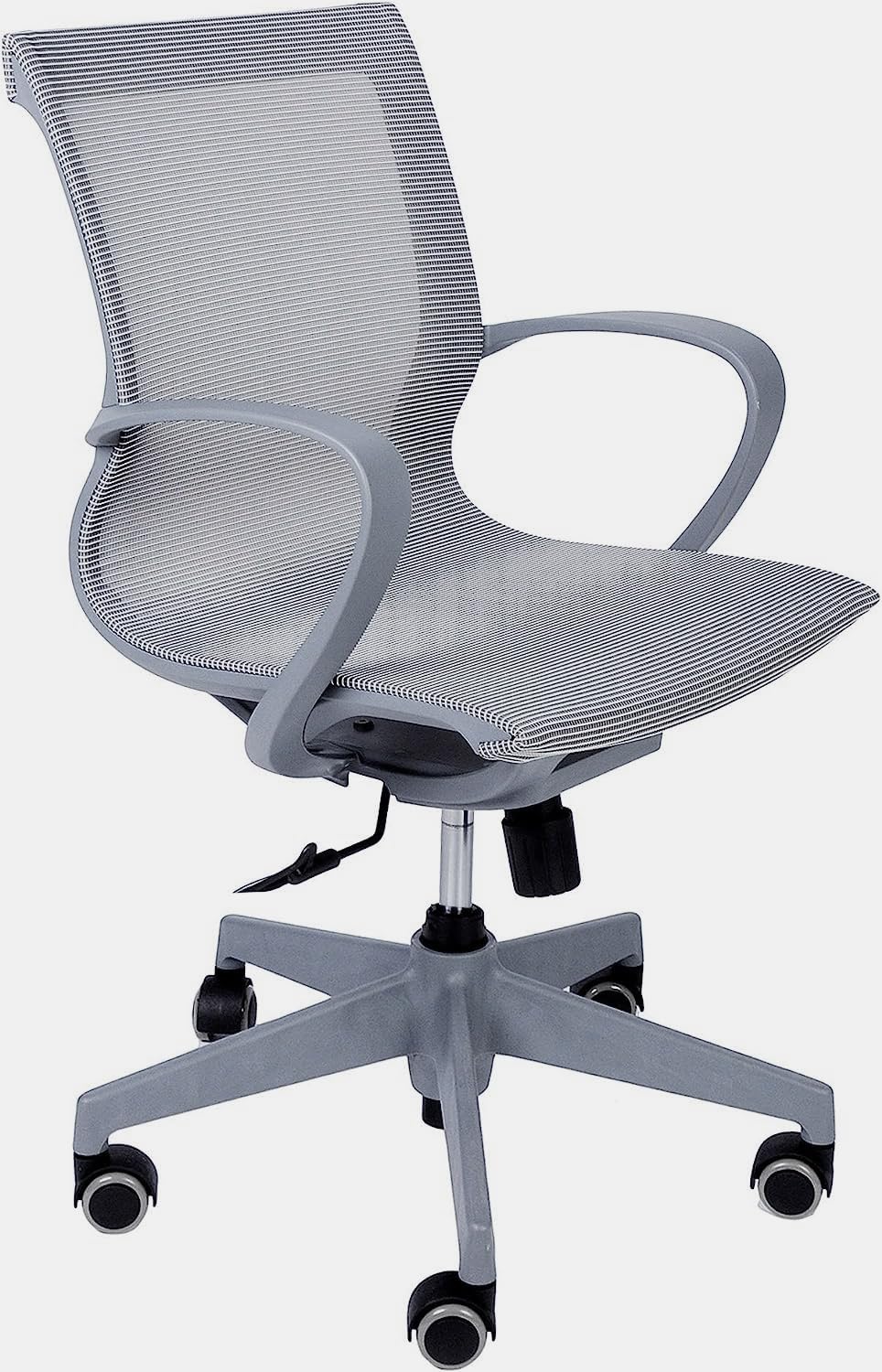 Ergonomic Mesh Office Chair with Adjustable Height & Lumbar Support - 300LB Capacity Swivel Computer Desk Chair for Home, Conference & Work - Breathable Mid Back Design for Comfort (Grey) - Perfect for Long Hours of Sitting, Gaming & Remote Work