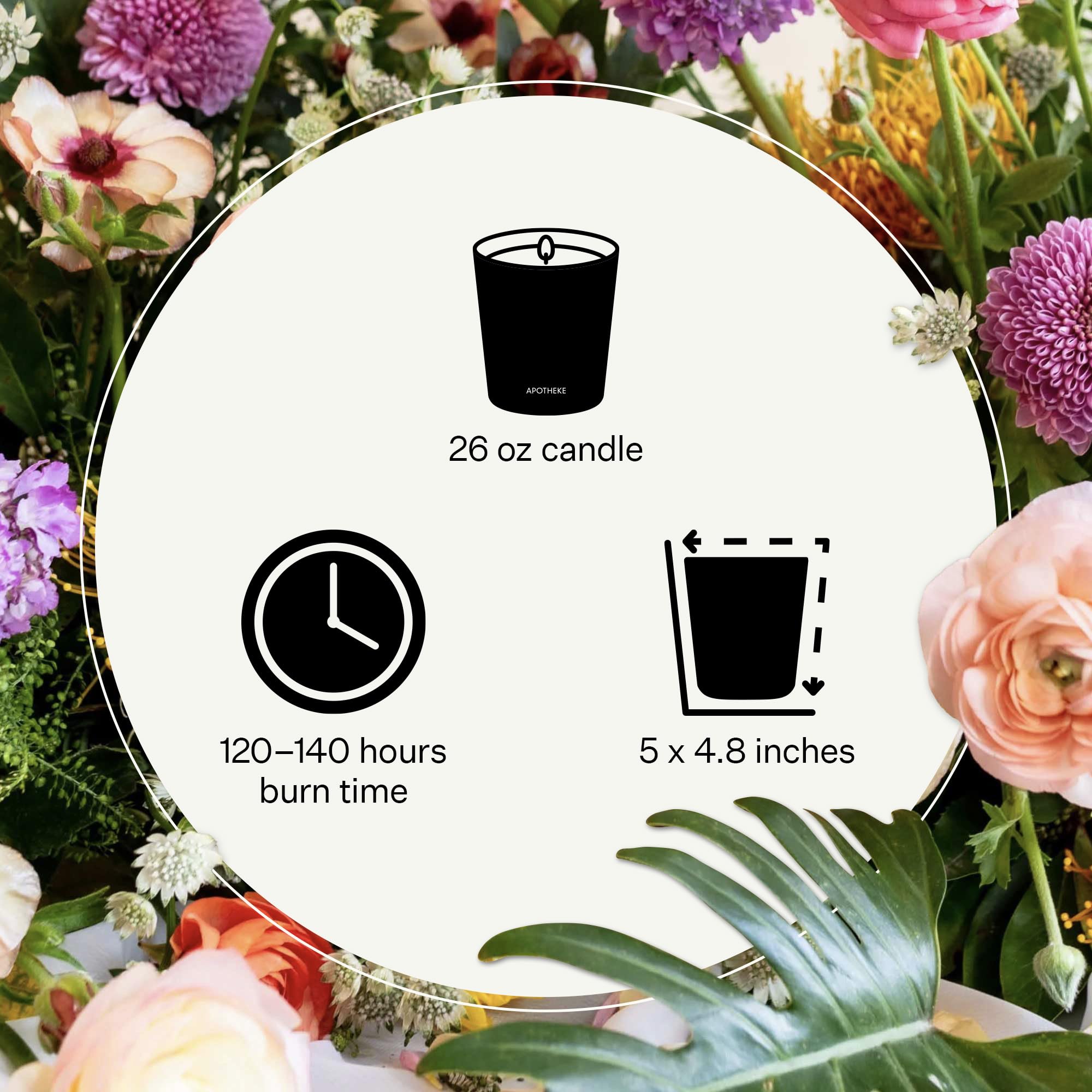 Premium Apotheke 3-Wick Scented Candles - Earl Grey Bitters Fragrance, Long-Lasting Soy Wax, 45+ Hour Burn Time - Perfect for Home Relaxation, Spa Nights & Cozy Evenings