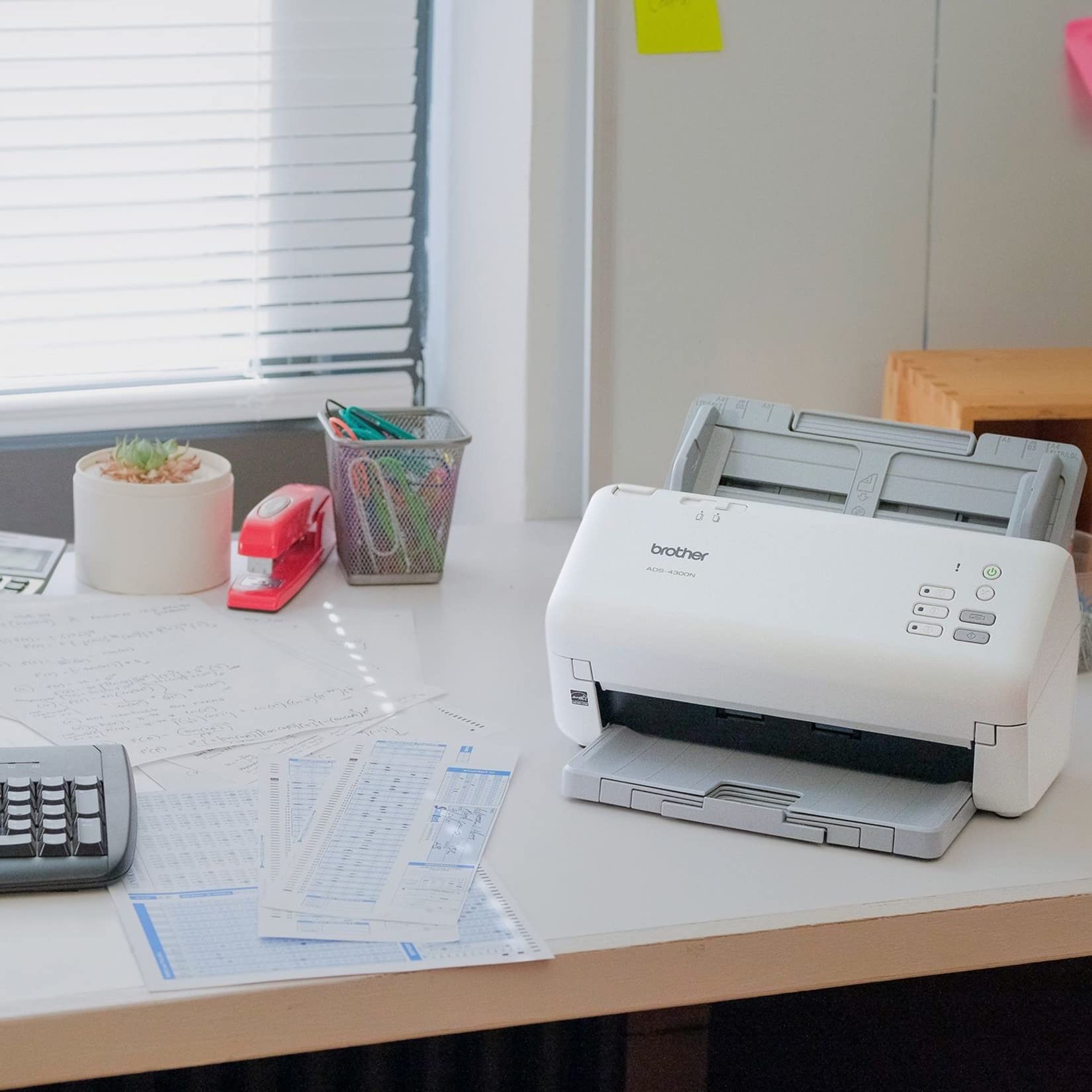 Brother ADS-4300N High-Speed Professional Document Scanner | Duplex Scanning, Network Connectivity | Ideal for Office, Legal & Medical Records Digitization