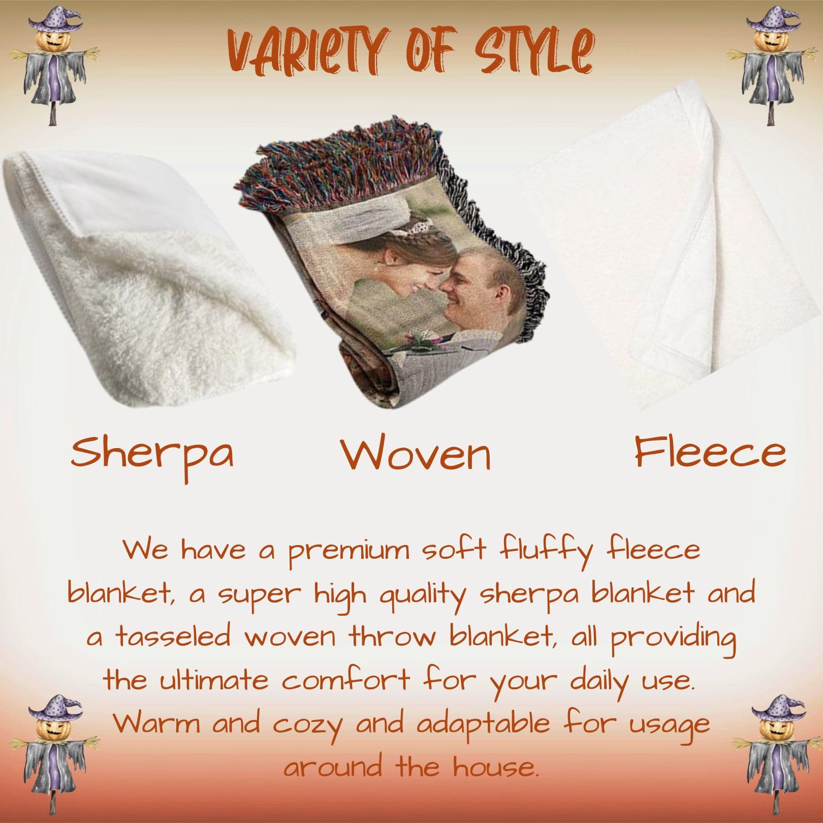 Halloween Trick or Treat Great Pyrenees Dog Blanket - Lightweight Soft Cozy Woven Throw for Pets (50x60) - Perfect for Couch, Sofa & Bed - Durable Animal Theme Fuzzy Blanket BLNKT78541 - Great for Halloween Decor, Pet Snuggling & Home Decor