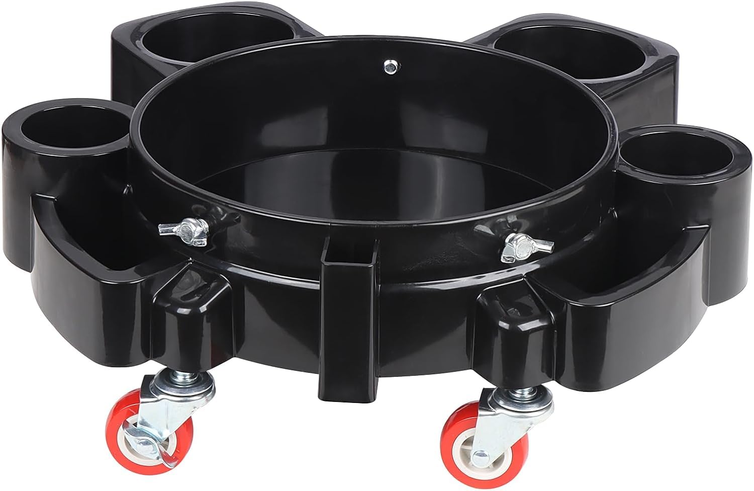 5 Gallon Heavy Duty Bucket Dolly with Wheels - Professional Car Wash & Detailing Utility Cart with Casters (Black) | Perfect for Auto Detailing, Mobile Car Wash & Garage Organization
