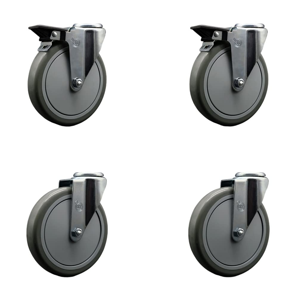 4-Pack Polyurethane Swivel Caster Wheels with 6