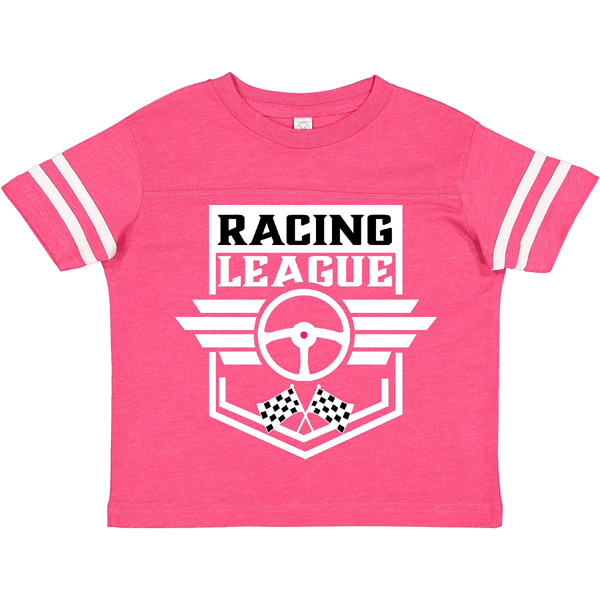Inktastic Racing League Toddler T-Shirt with Race Car Wheel and Wings - Fun Kids Graphic Tee for Boys & Girls, Perfect for Birthday Parties, Playdates, and Car-Themed Events
