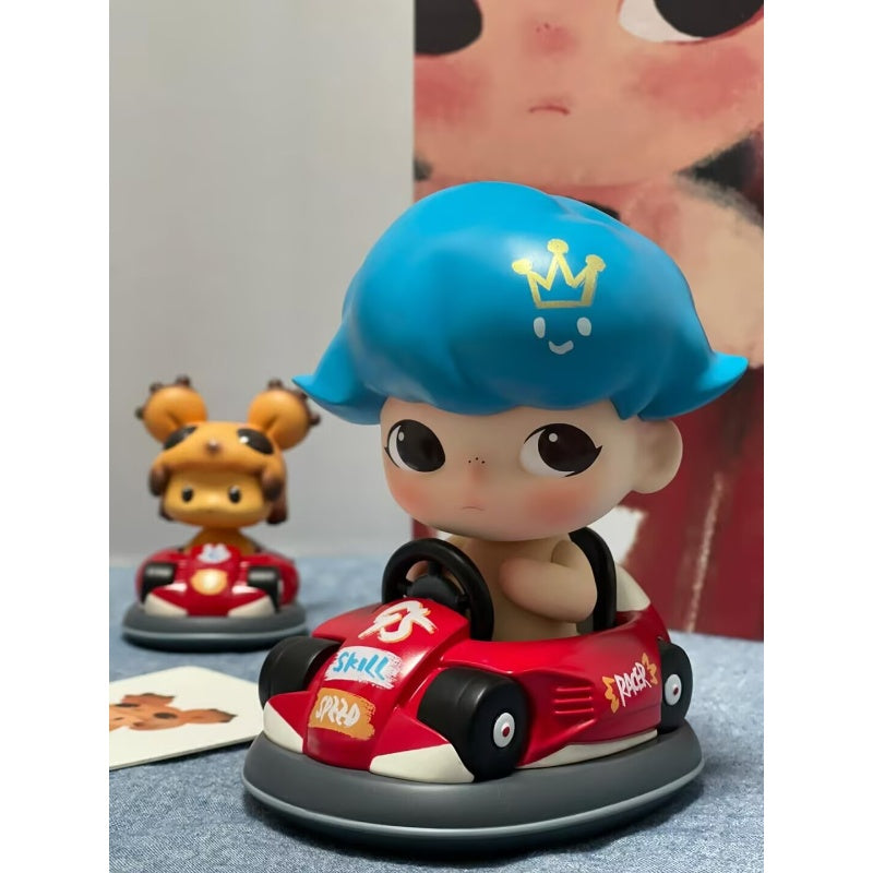 DIMOO & Snook Bump Car Limited Edition Collectible Figure - Cute Cartoon Character Toy for Display, Gift, and Home Decoration
