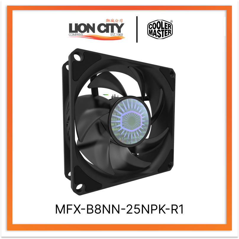 Cooler Master MFX B8NN 25NPK R1 CM SICKLEFLOW 80 PWM Non-LED Fan - High Performance 80mm Cooling Fan for PC, Gaming Rig & Computer Case (2 Year Warranty) - Ideal for Quiet Cooling & Airflow Optimization