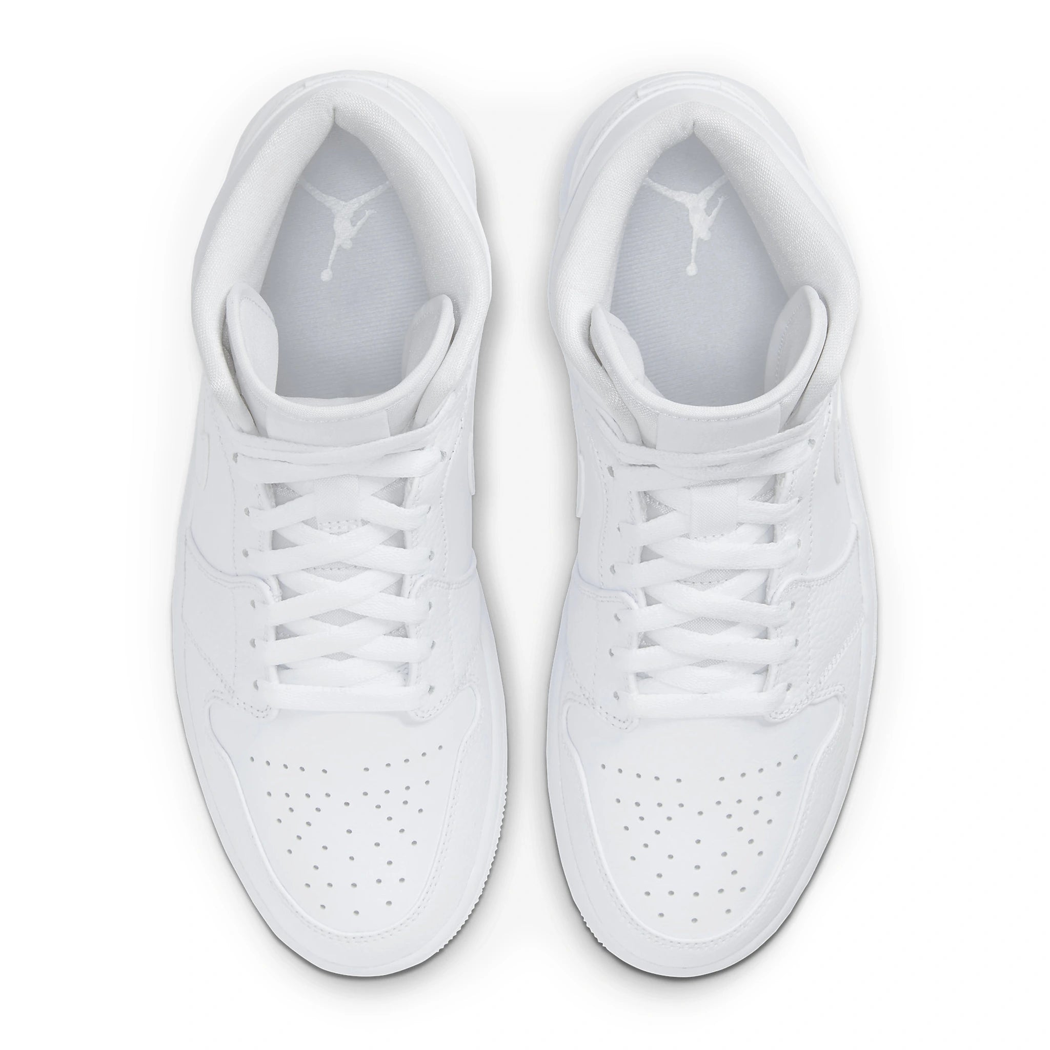 Air Jordan 1 Mid Triple White Sneakers - Men's Basketball Shoes for Casual Wear & Street Style | Perfect for Gym, Running, and Everyday Fashion