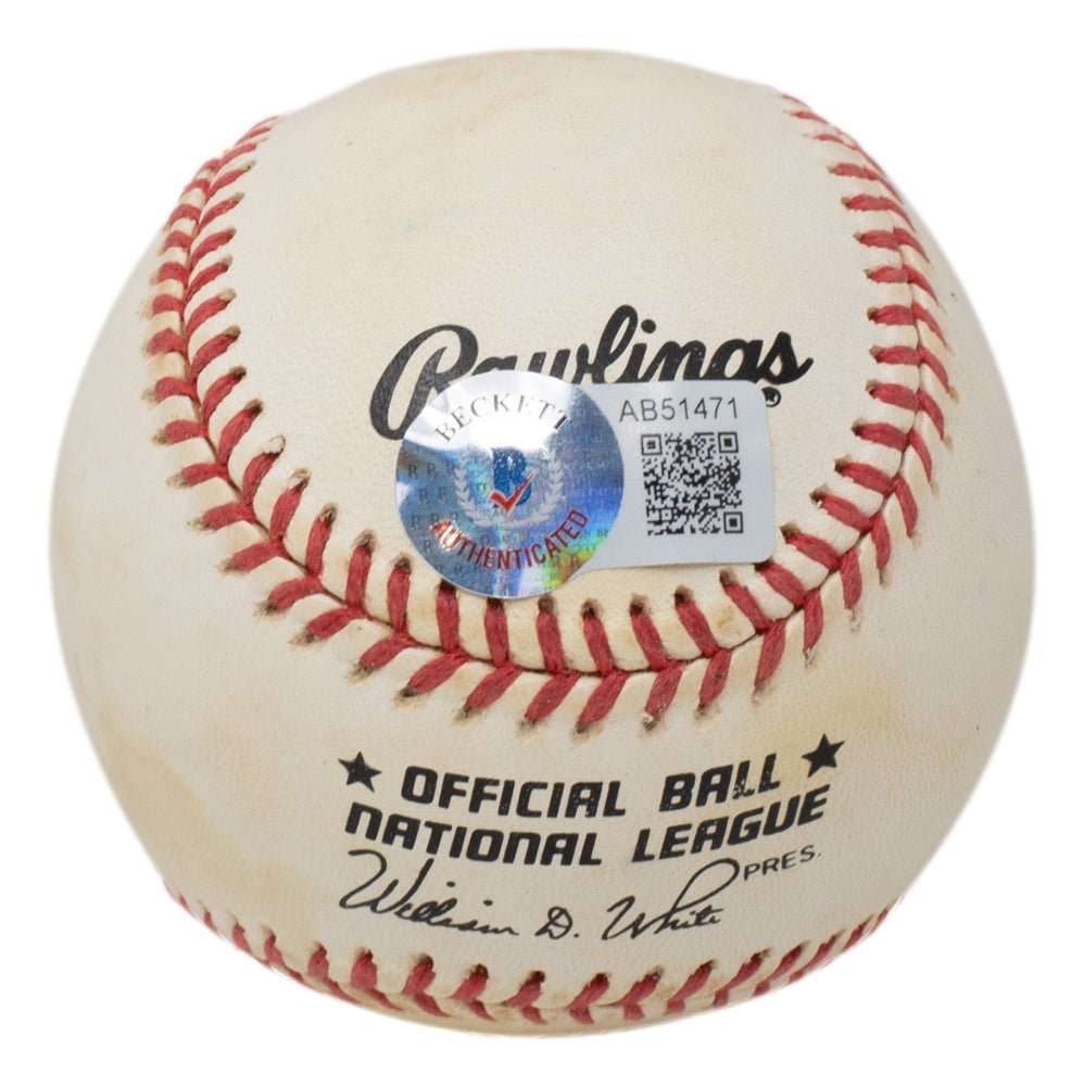Hank Aaron Milwaukee Braves Autographed National League Baseball with BAS LOA 471 - Perfect for Sports Memorabilia Collectors & Baseball Fans Display