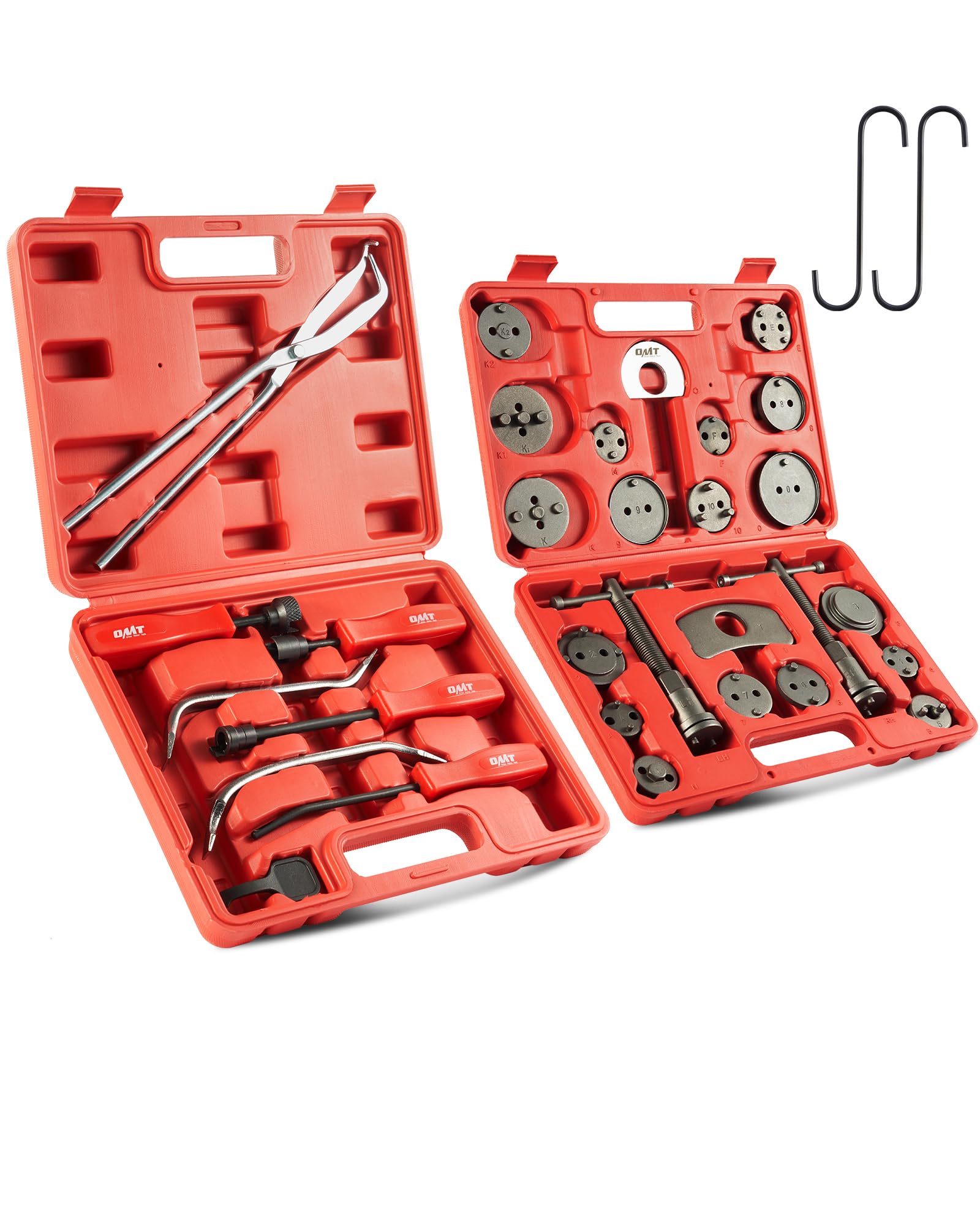 Orion Motor Tech 32-Piece Dual Brake Tool Kit - 2-in-1 Caliper Compression & Drum Brake Tool Set with Spring Compressor Pliers for Professional Automotive Brake Service & DIY Repairs | Perfect for Car, Truck, SUV Brake Maintenance & Installation