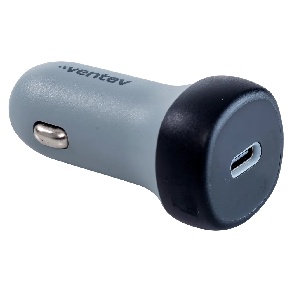 Ventev 30W USB C Car Charger - Fast Charging, Dark Gray - Perfect for Road Trips & Commuting