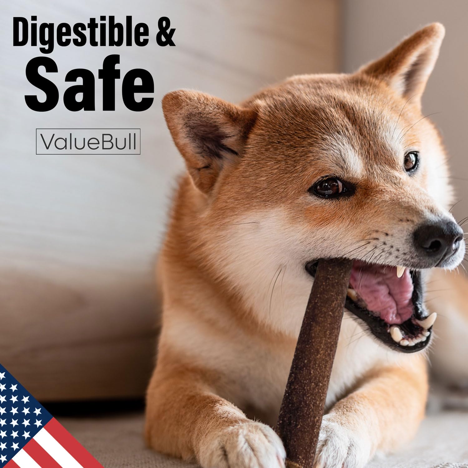 ValueBull USA 6-Inch Thin Collagen Sticks for Small Dogs - Natural Single Ingredient Chew Treats, Healthy Alternative to Bully Sticks & Rawhide (50 Count) | Supports Hip & Joint Health, Promotes Skin & Coat | Perfect for Training, Teething, and Anxiety Relief