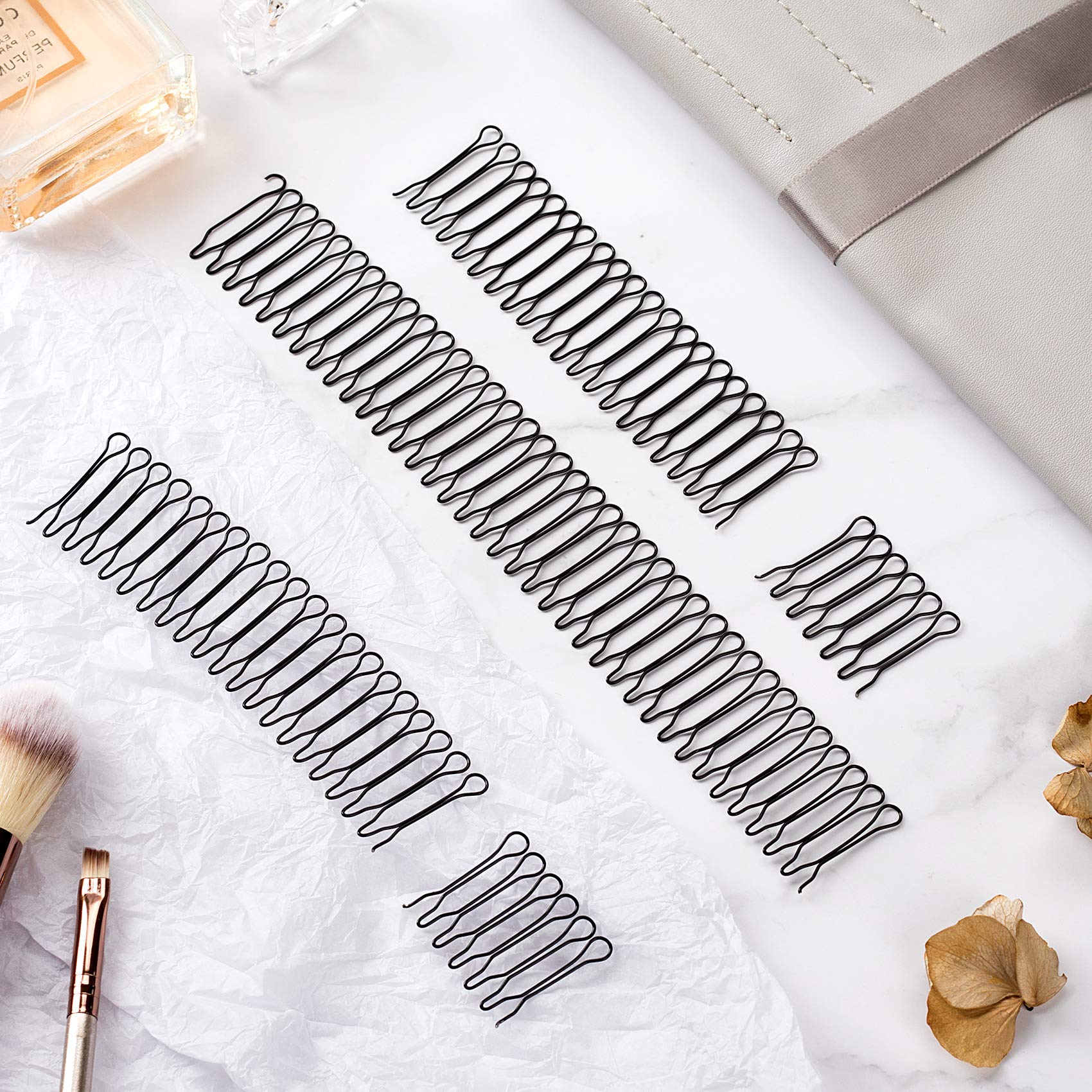 ANCIRS 12 Pack U-Shape Hair Finishing Combs - Hair Styling Accessories for Women & Girls - Perfect for Updos, Ponytails & Braids (Black)