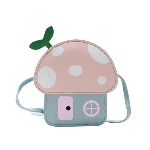 Cute Mini Shoulder Bag for Girls - Fashion PU Leather Mushroom Coin Purse - Kawaii Kids Crossbody Bag (Sky Blue) - Perfect for School, Travel & Daily Use