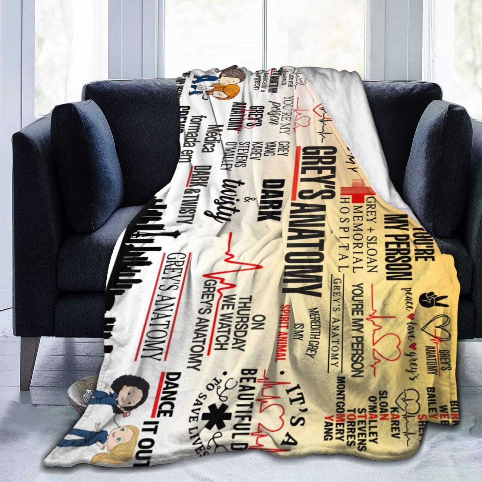 Grey's Anatomy Fleece Throw Blanket - Ultra Soft & Lightweight 50