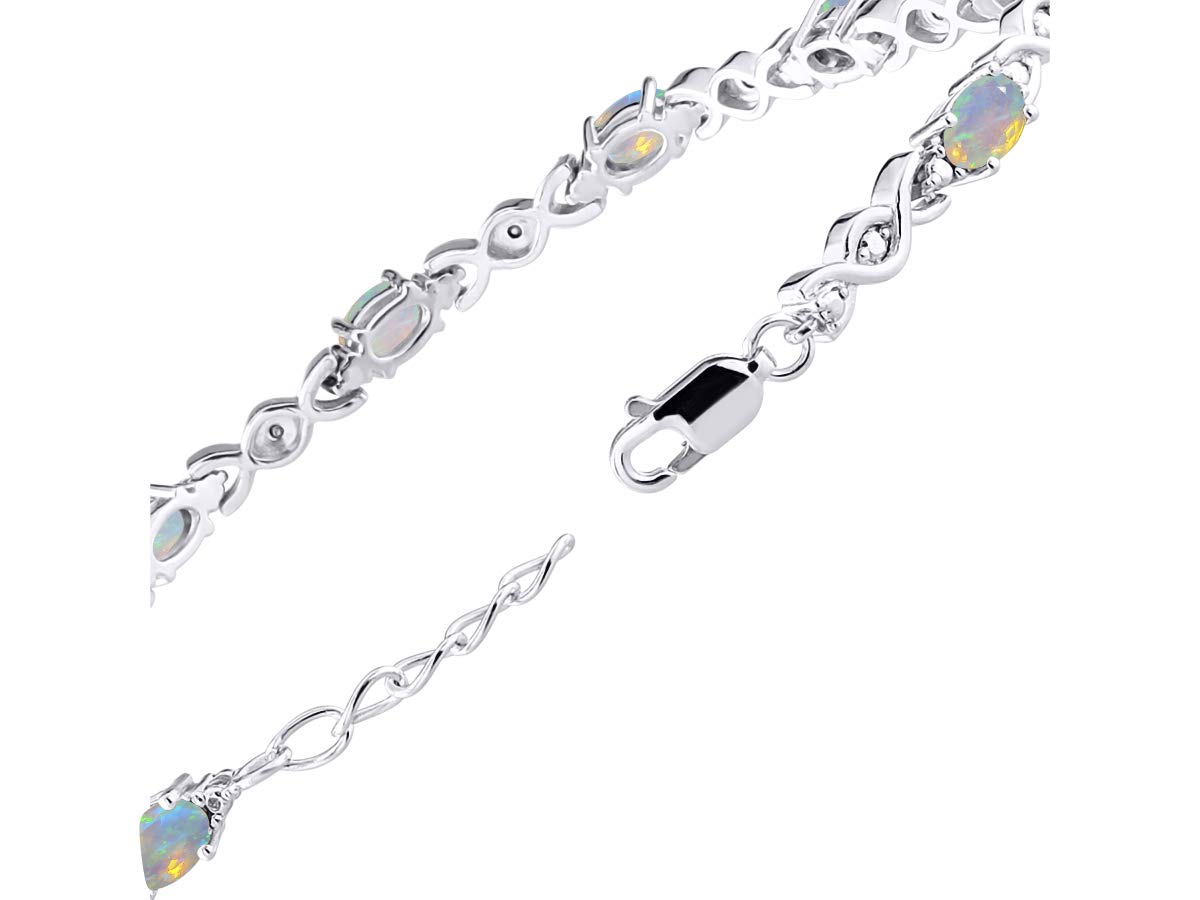 Rylos 925 Sterling Silver XOXO Hugs & Kisses Tennis Bracelet for Women - Adjustable 7
