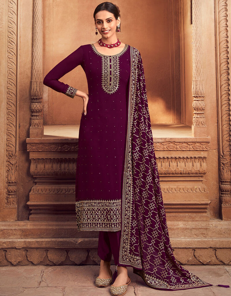 Elegant Barossa Pant Style Salwar Kameez in Georgette Fabric - Perfect for Weddings, Parties & Festive Occasions