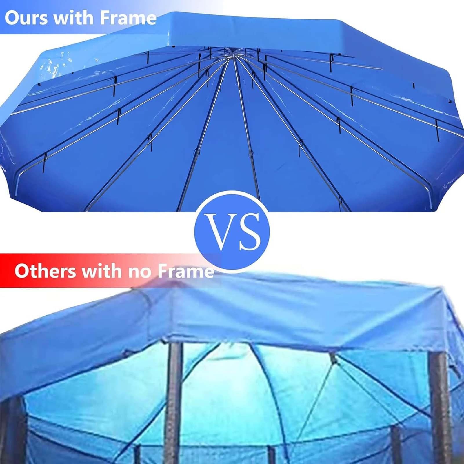 Premium Trampoline Canopy Tent with Frame - Universal Fit for 6ft, 8ft, 10ft, 12ft, 14ft & 16ft Trampolines - UV Protection Sun Shade Cover for Outdoor Play, Rain & Snow Protection - Perfect for Backyard, Park & Playground Use
