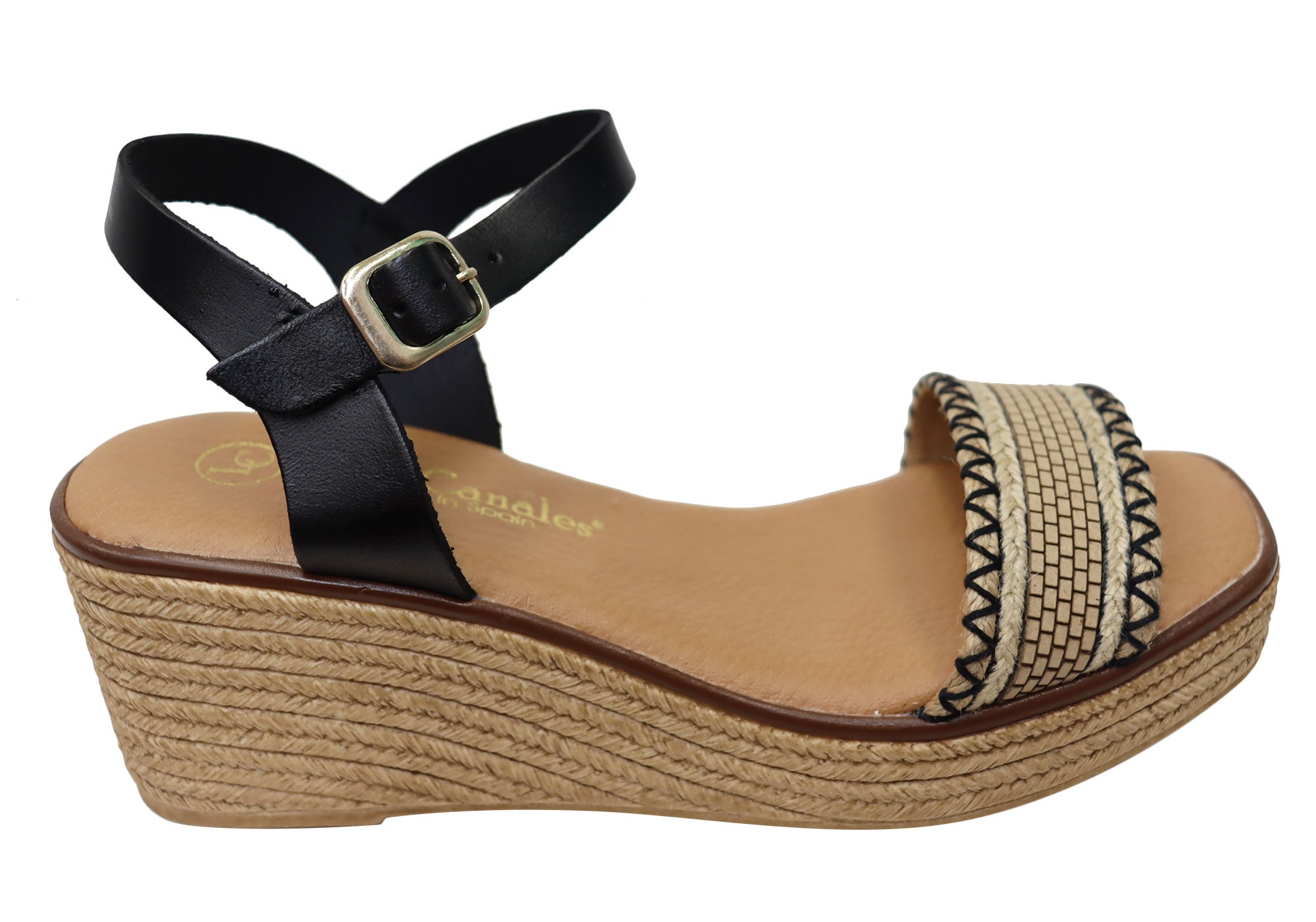 Lola Canales Pambula Women's Spanish Leather Wedge Sandals - Comfortable Summer Shoes for Beach, Vacation & Casual Outings