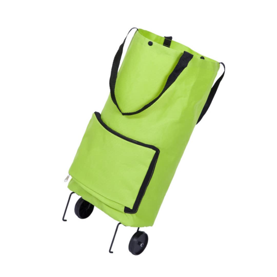Havamoasa 2-Wheel Foldable Oxford Cloth Shopping Cart - Reusable Grocery Trolley with Rolling Wheels & Large Capacity - Perfect for Grocery Shopping, Travel, and Market Trips